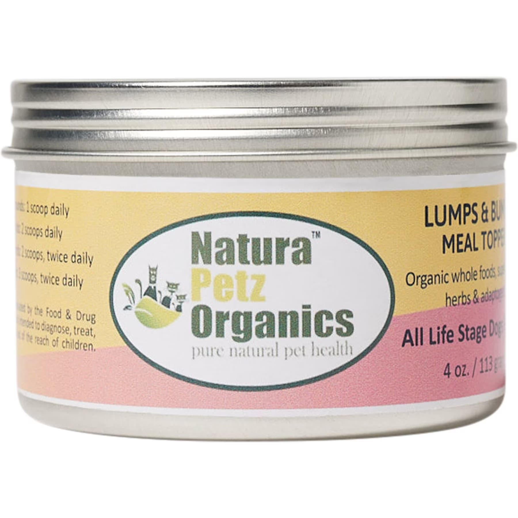 Natura Petz Organics Natura Petz Organics Lumps & Bumps Turkey Flavored Powder Skin & Coat Supplement for Dogs& Cats, 4-oz tin