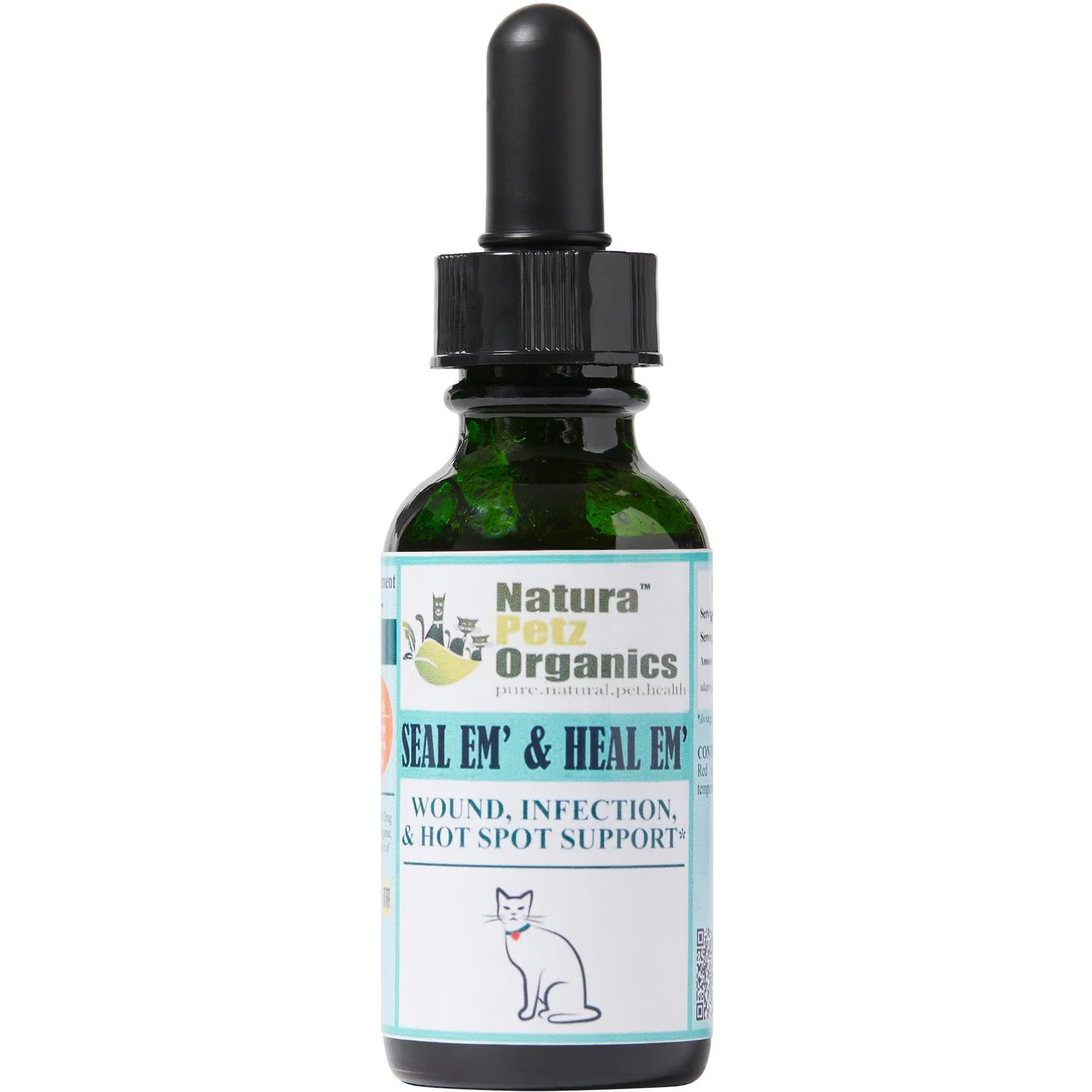 Natura Petz Organics Natura Petz Organics Seal Em & Heal Em Homeopathic Medicine for Wounds for Cats, 1-fl oz bottle