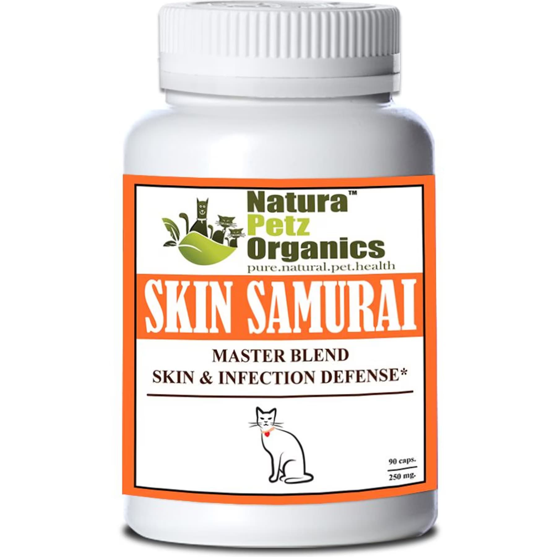 Natura Petz Organics Natura Petz Organics SKIN SAMURAI MAX* – Master Blend Skin, Coat & Infection Defense Support* Cat Supplement