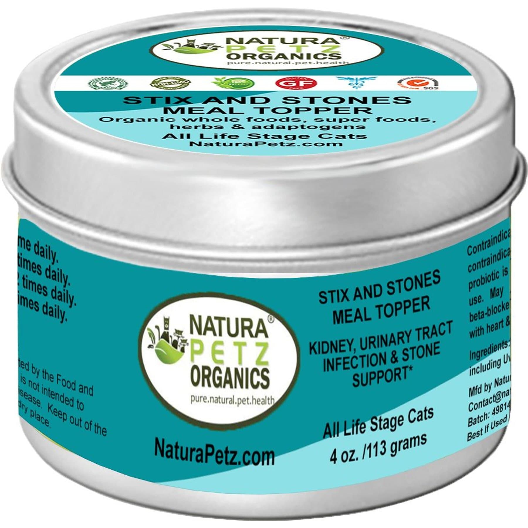 Natura Petz Organics Natura Petz Organics STIX & STONES MEAL TOPPER* Kidney, Urinary Tract Infection & Stone Support* Cat Supplement, 4-oz jar