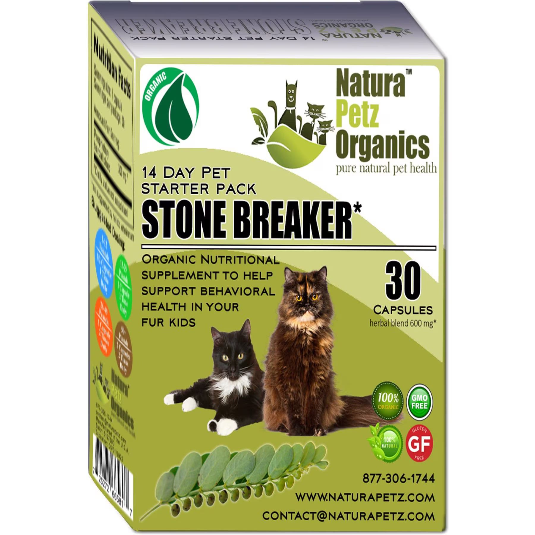 Natura Petz Organics Natura Petz Organics Stone Breaker Starter Pack Homeopathic Medicine for Bladder Stones & Kidney Stones for Cats