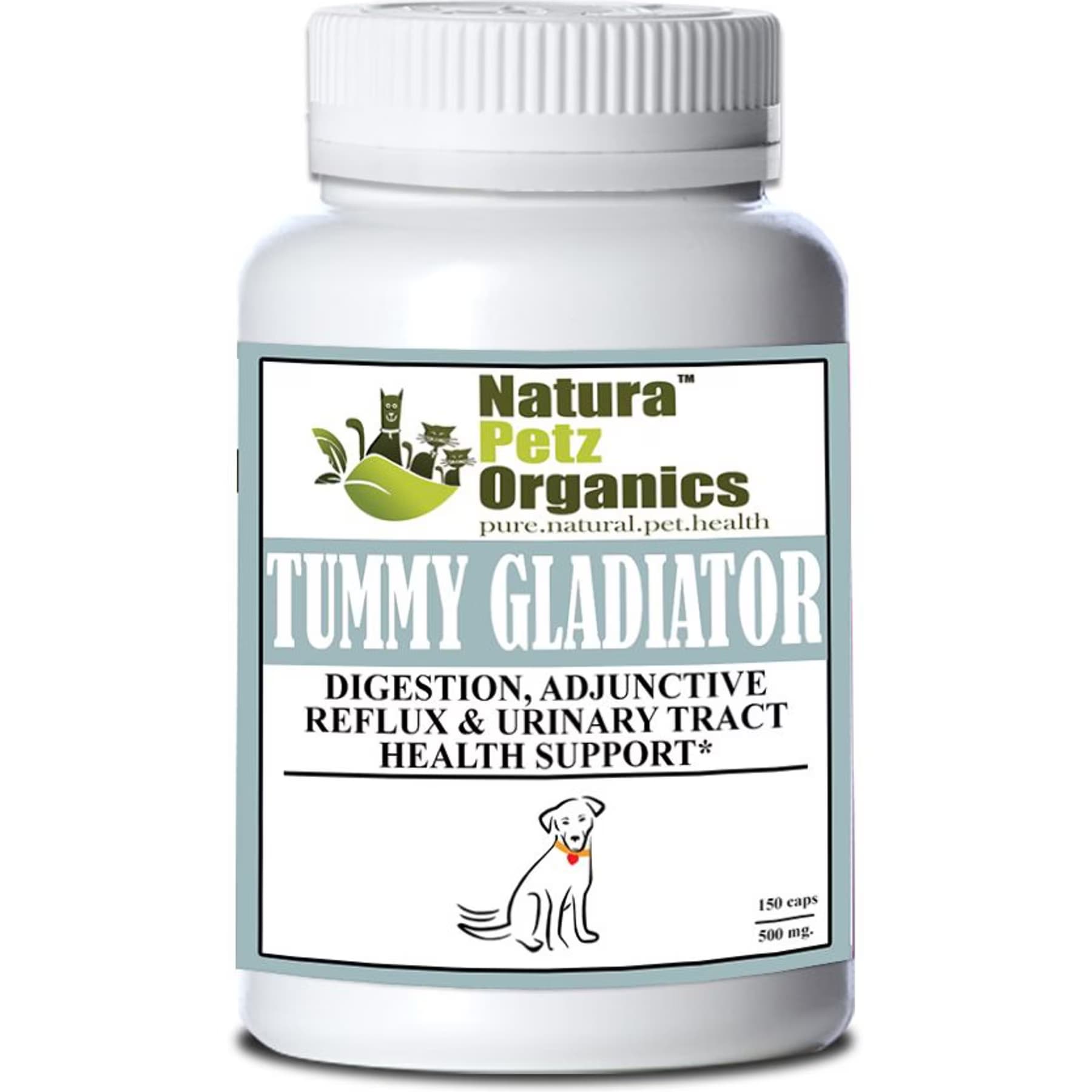Natura Petz Organics Natura Petz Organics TUMMY GLADIATOR – Digestion, Adjunctive Reflux & Urinary Tract Support* Dog Supplement