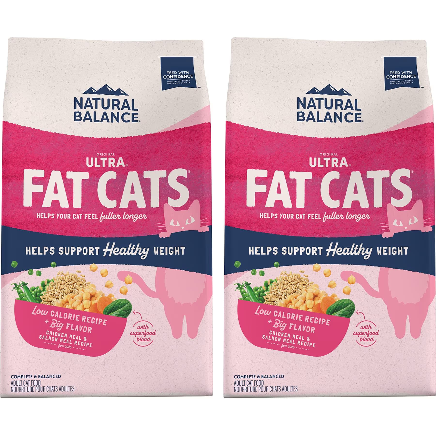 Natural Balance Original Ultra Fat Cats with Chicken Meal, Salmon Meal, Garbanzo Beans, Peas & Oatmeal Dry Cat Food, 30-lb bundle — view 3