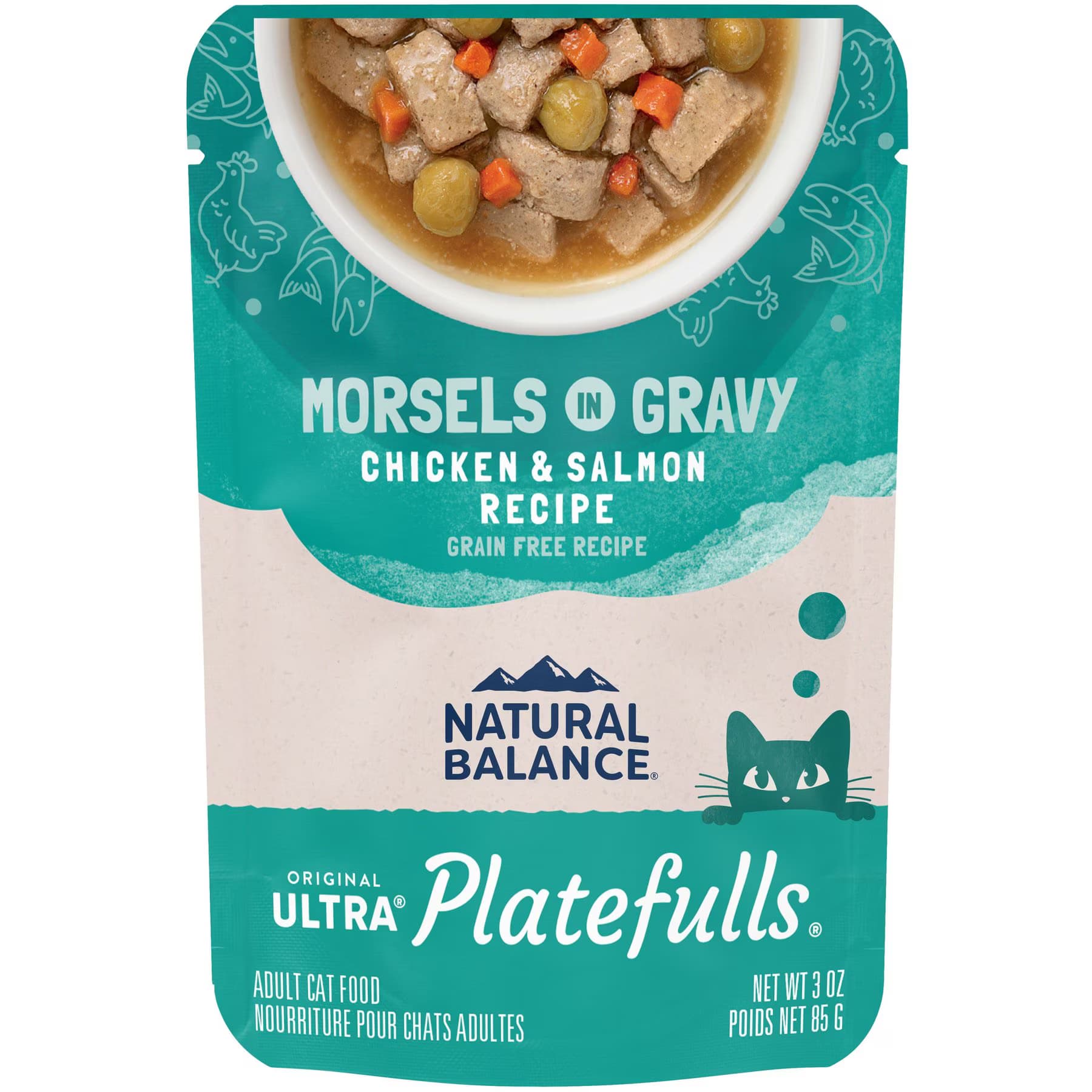 Natural Balance Natural Balance Platefulls Chicken & Salmon Formula in Gravy Grain-Free Cat Food Pouches