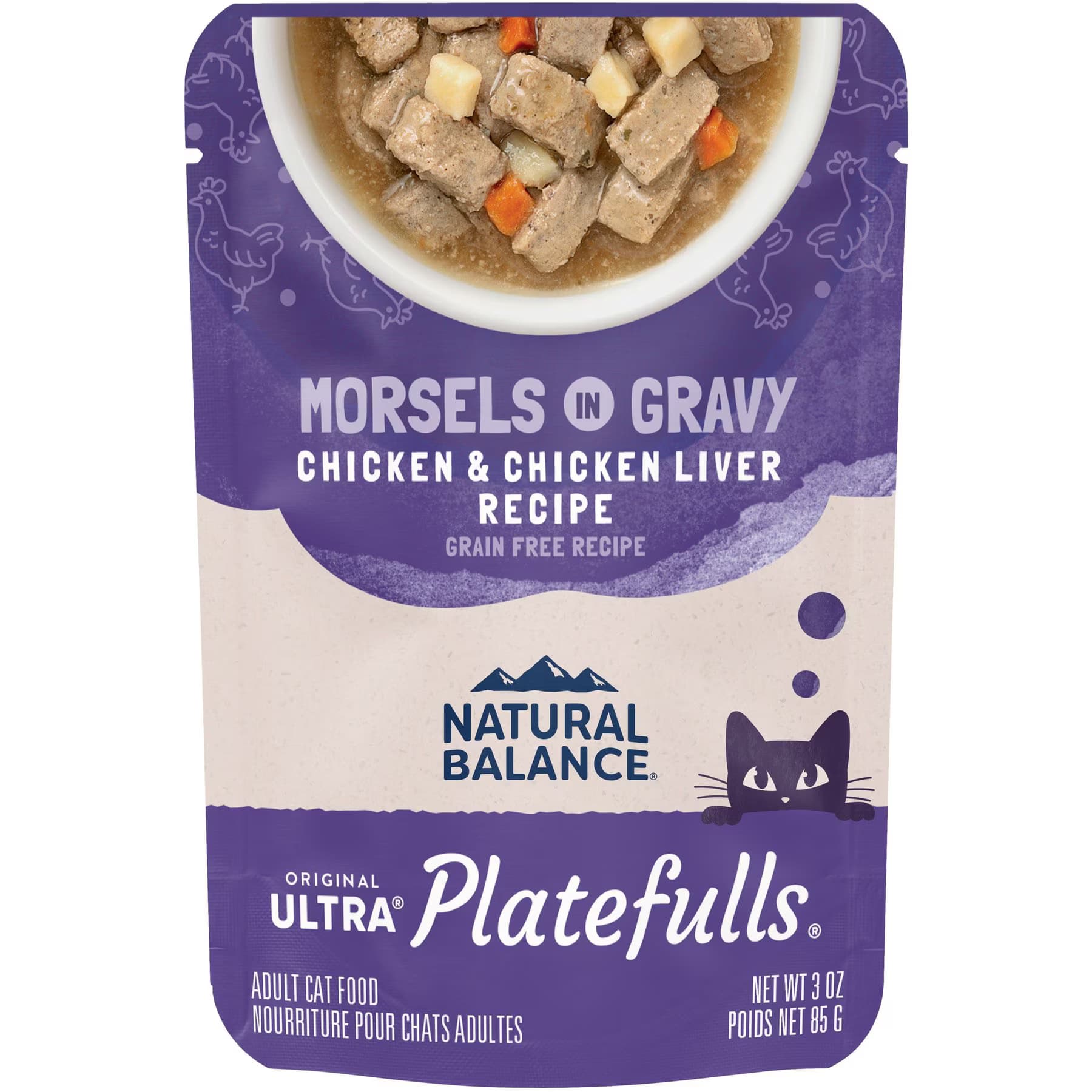 Natural Balance Natural Balance Platefulls Indoor Formula Chicken & Chicken Liver in Gravy Grain-Free Cat Food Pouches