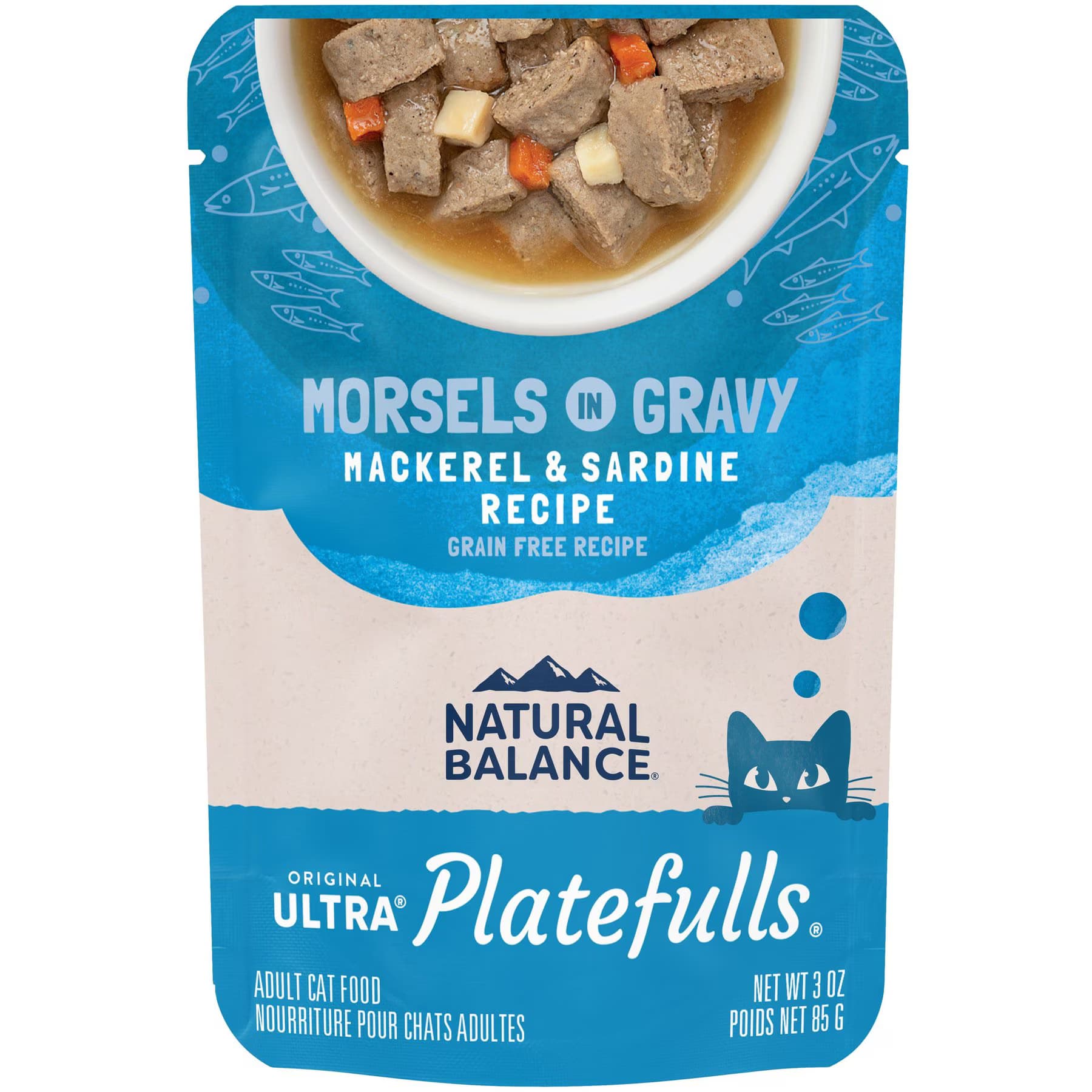 Natural Balance Natural Balance Original Ultra Platefulls Indoor Formula Mackerel & Sardine in Gravy Grain-Free Cat Food Pouches
