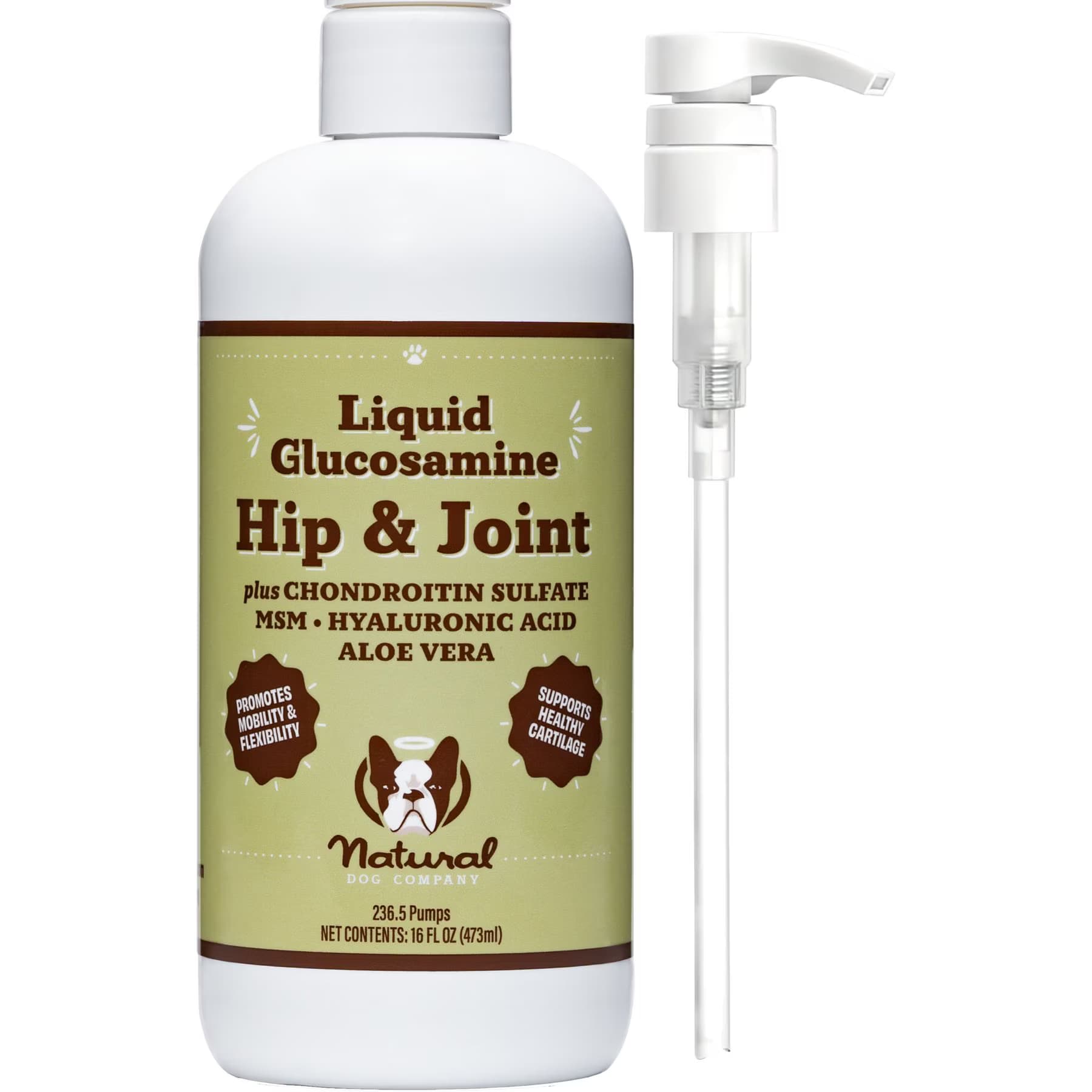 Natural Dog Company Natural Dog Company Glucosamine Hip & Joint Liquid Supplement for Dogs, 16-fl oz bottle