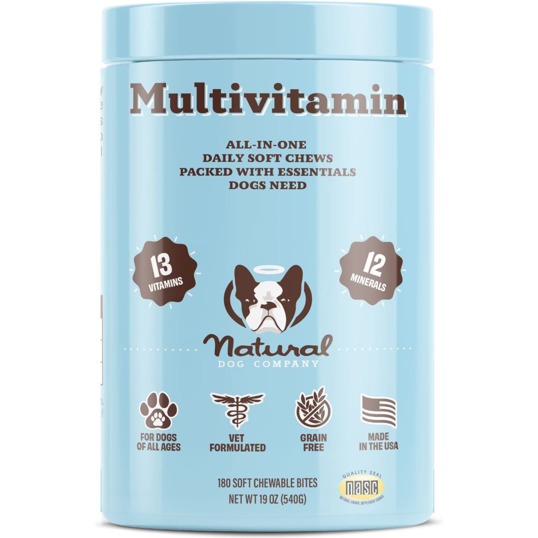 Natural Dog Company Natural Dog Company Multivitamin Peanut Butter & Bacon Flavored Soft Chew Supplement for Dogs