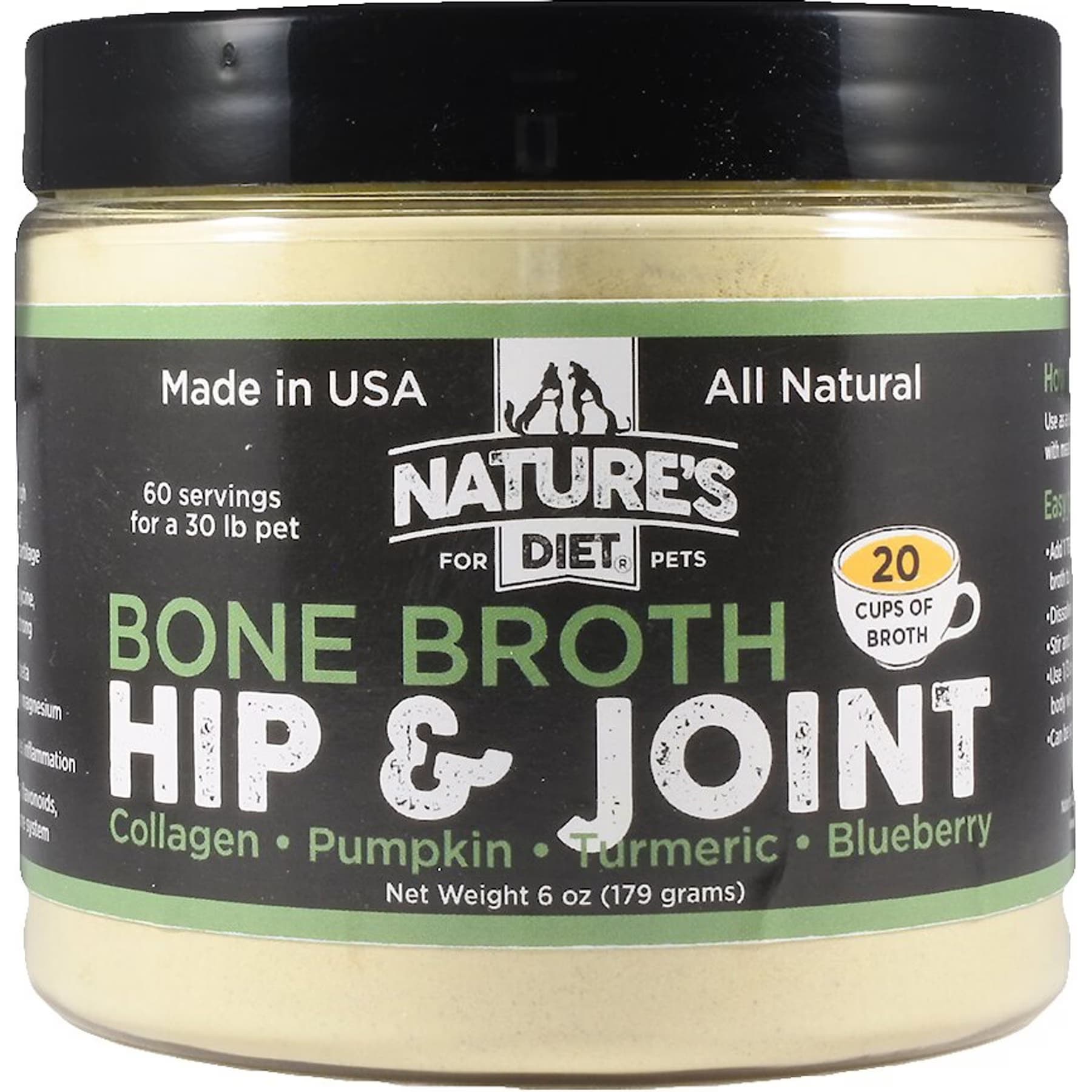 Nature's Diet Nature’s Diet Hip & Joint Bone Broth Dry Dog & Cat Food Topping, 6-oz jar
