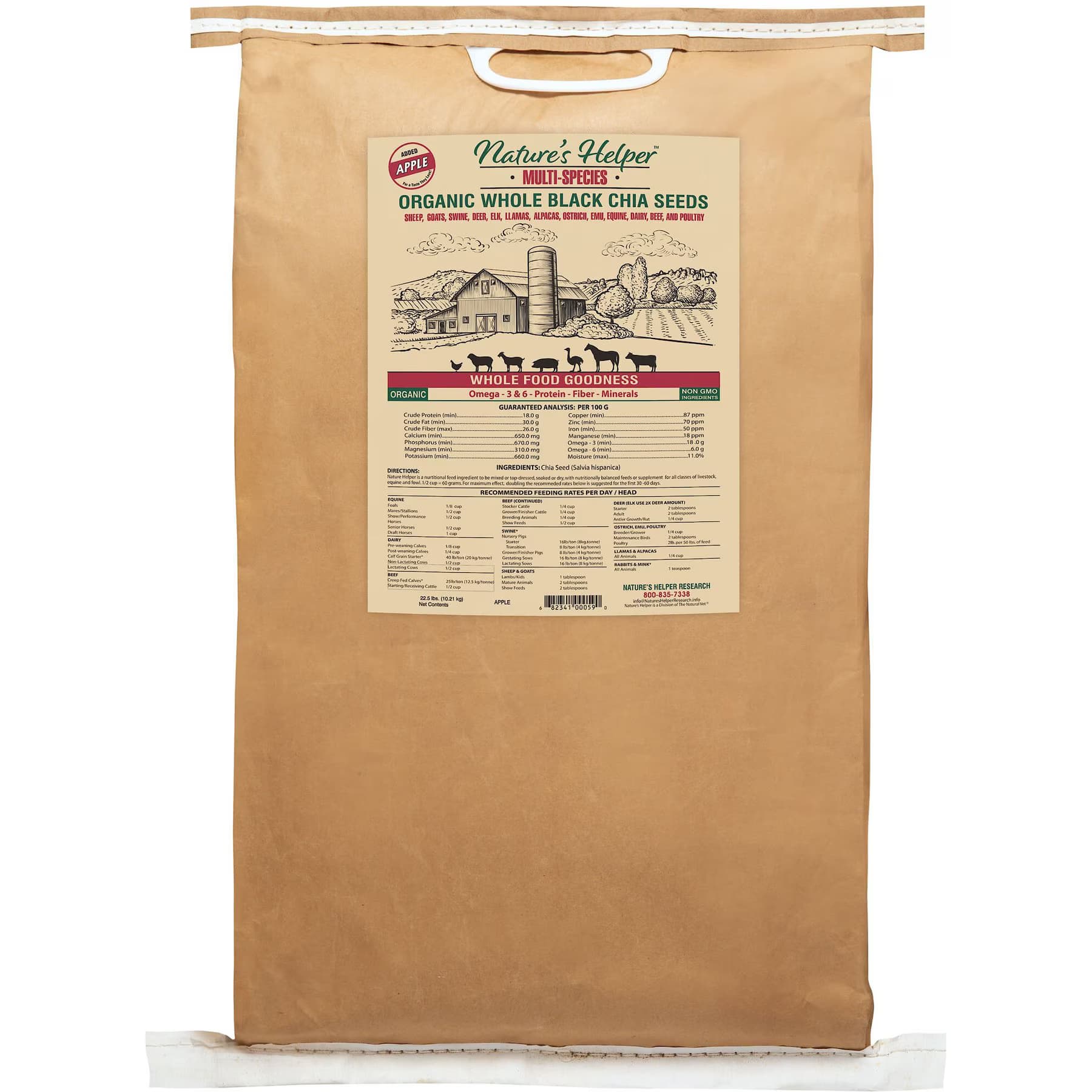 Nature's Helper Nature’s Helper Multi-Species Organic Whole Black Chia Seeds with Apple Flavor