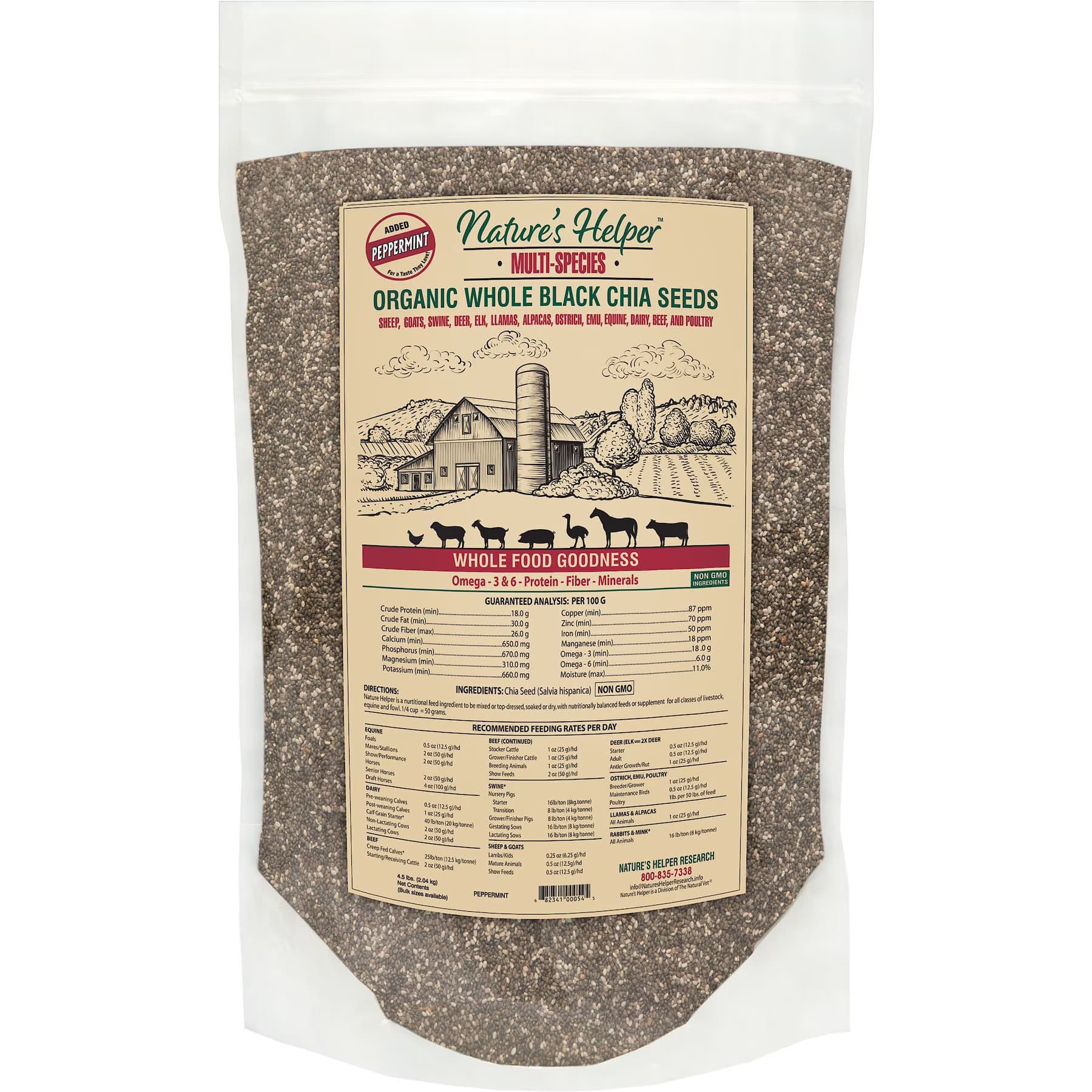 Nature's Helper Nature’s Helper Multi-Species Organic Whole Black Chia Seeds with Peppermint