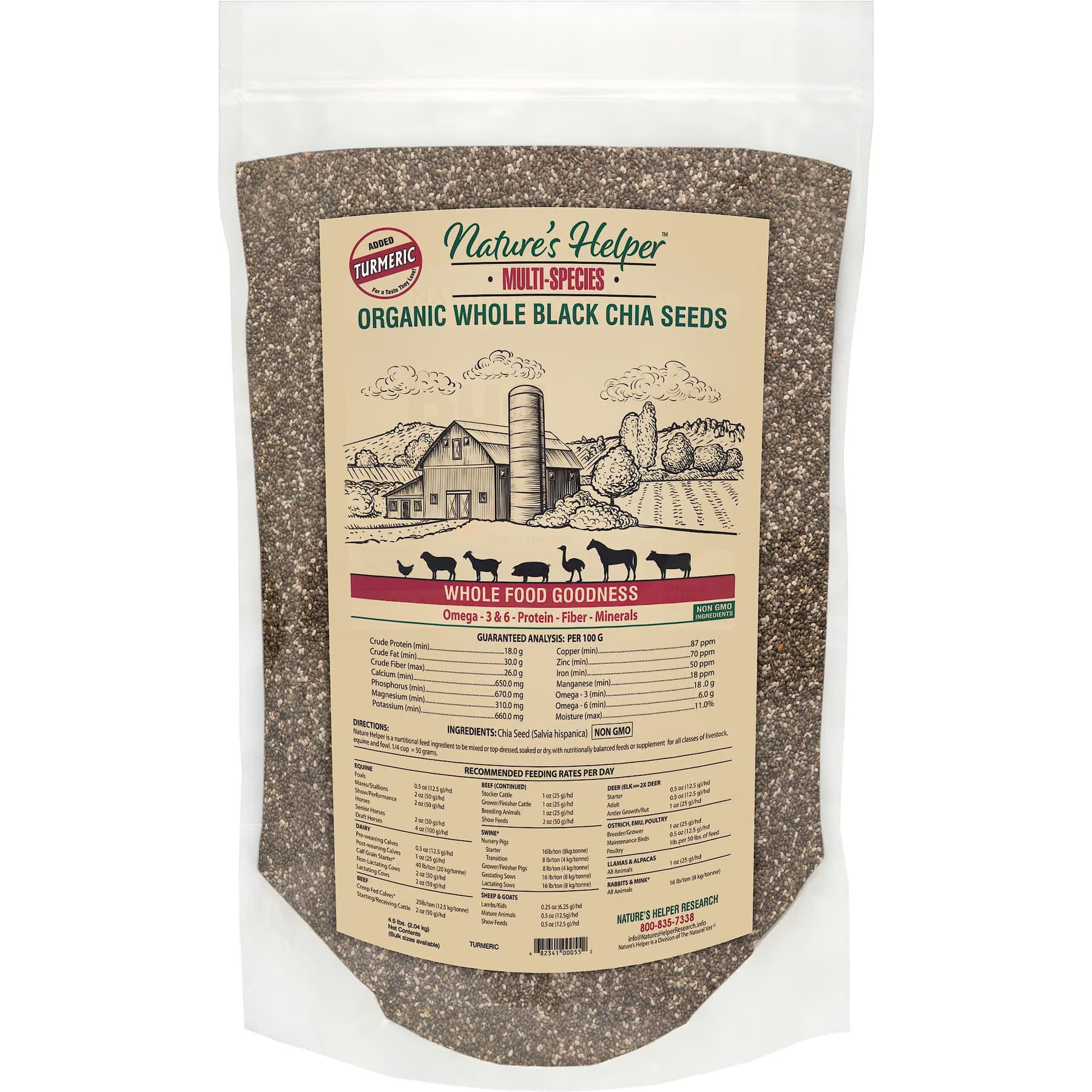 Nature's Helper Nature’s Helper Multi-Species Organic Whole Black Chia Seeds with Turmeric Flavor