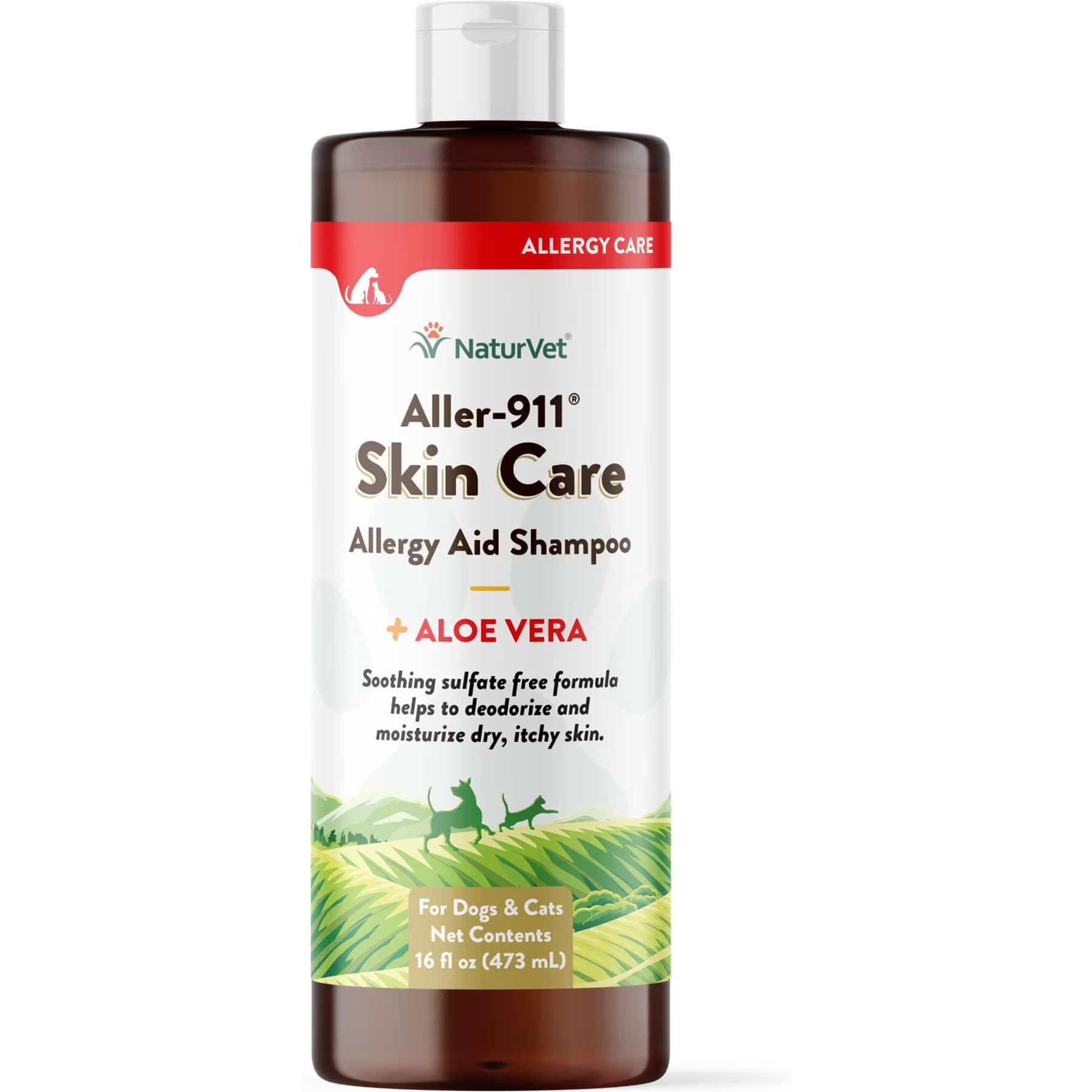 NaturVet NaturVet Aller-911 Allergy Aid Skin Care Plus Aloe Vera Dog & Cat Shampoo, 16-fl oz bottle
