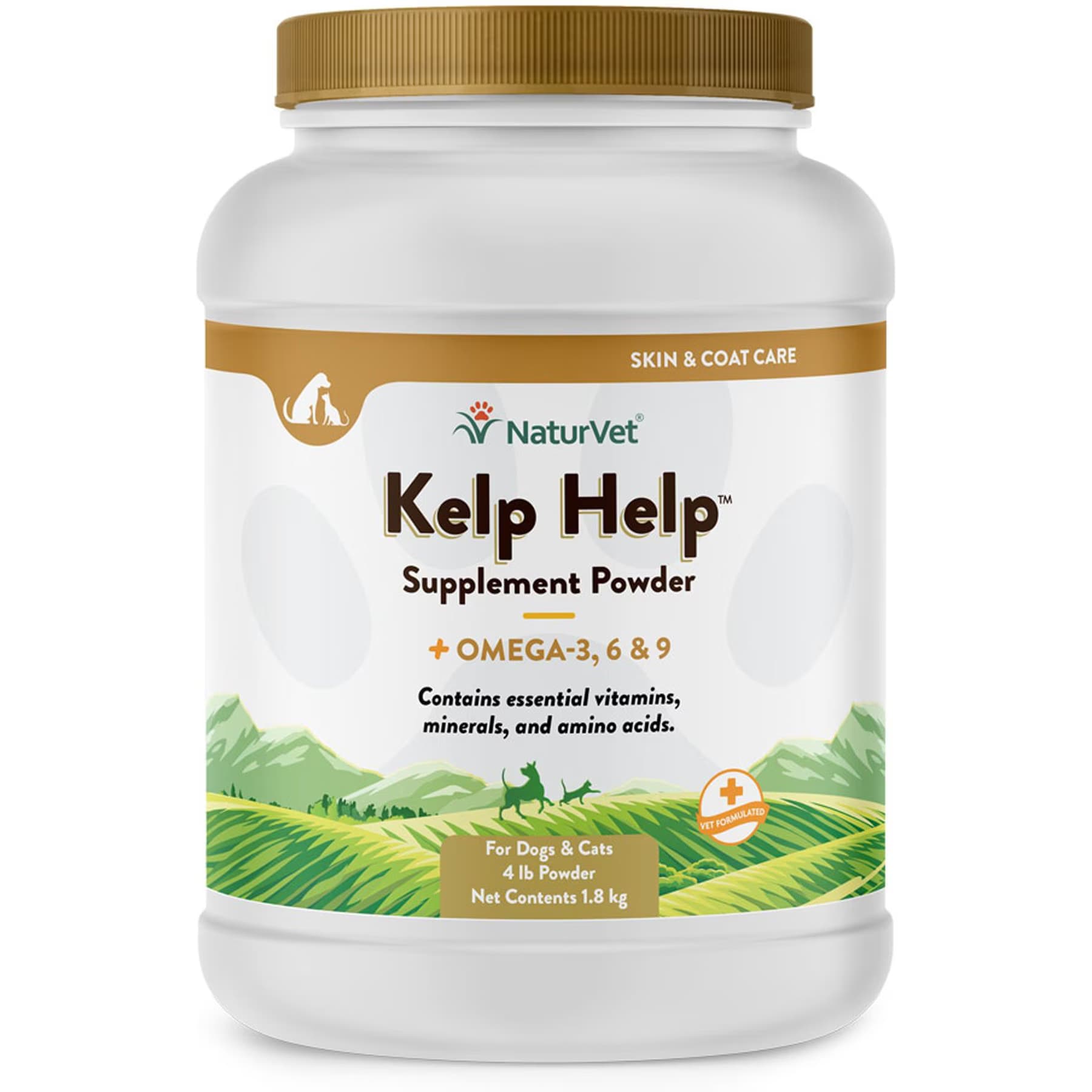 NaturVet NaturVet Kelp Help Plus Omegas Powder Supplement for Cats & Dogs, 4-lb