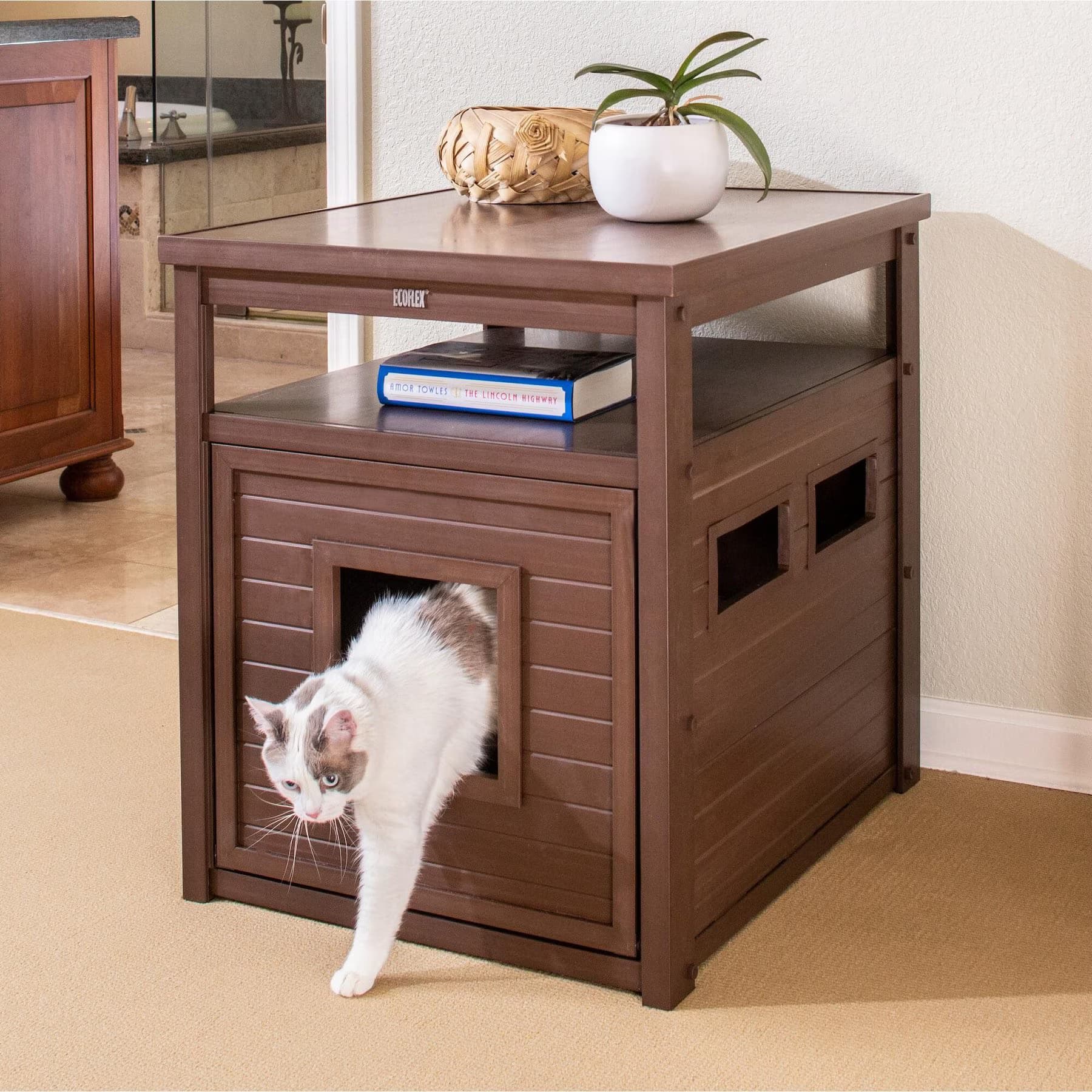 New Age Pet New Age Pet ECOFLEX Litter Box Cover End Table, Russet Brown, Standard