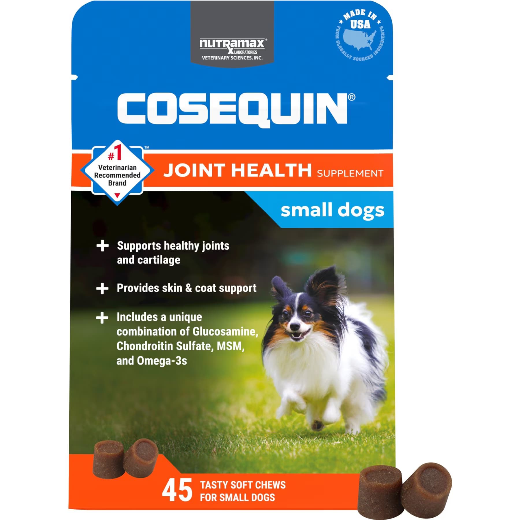 Nutramax Nutramax Cosequin Joint Health Supplement with Glucosamine, Chondroitin, MSM & Omega-3’s Soft Chews for Dogs