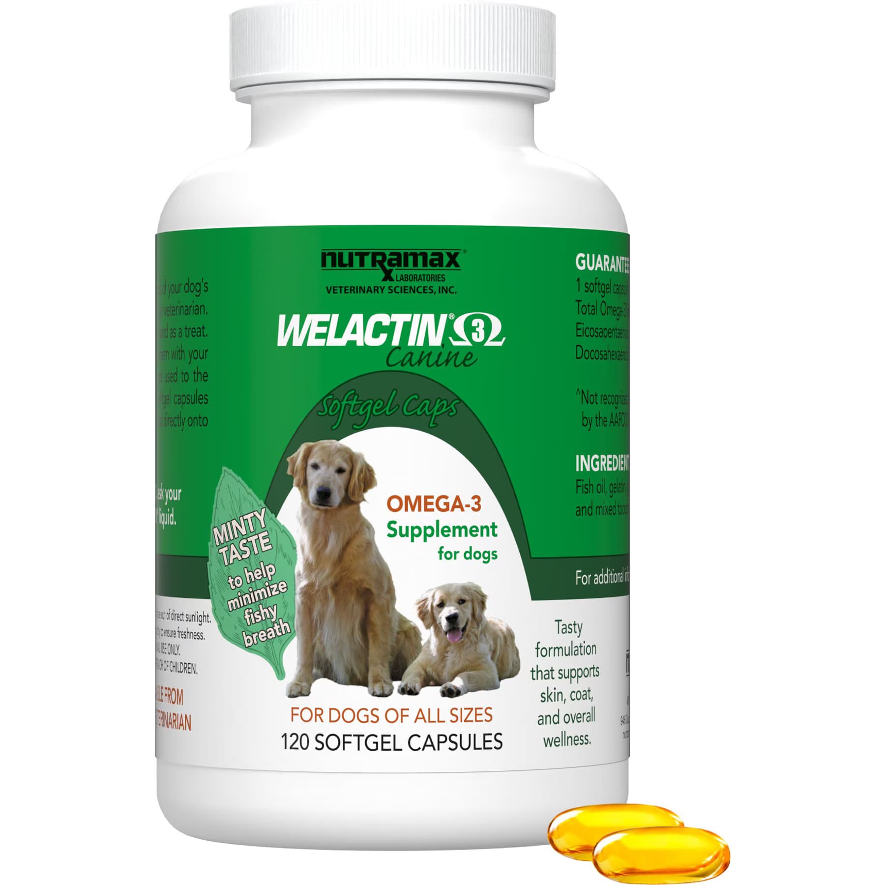 Nutramax Nutramax Welactin Omega-3 Fish Oil Skin Liquid Softgels Skin & Coat Supplement for Dogs