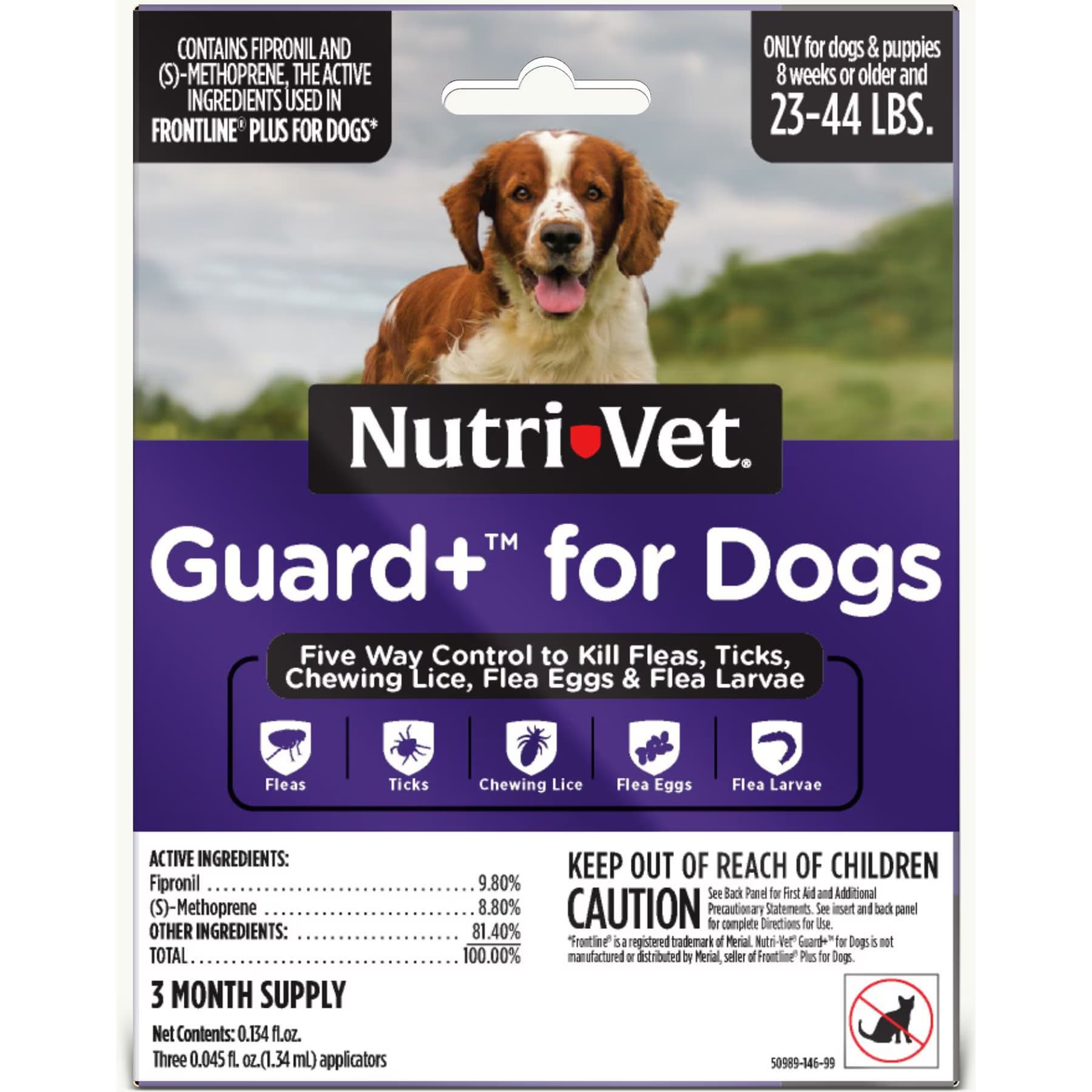 Nutri-Vet Nutri-Vet Guard Plus Flea & Tick Treatment for Small Dogs, 23-44 lbs, 3 doses