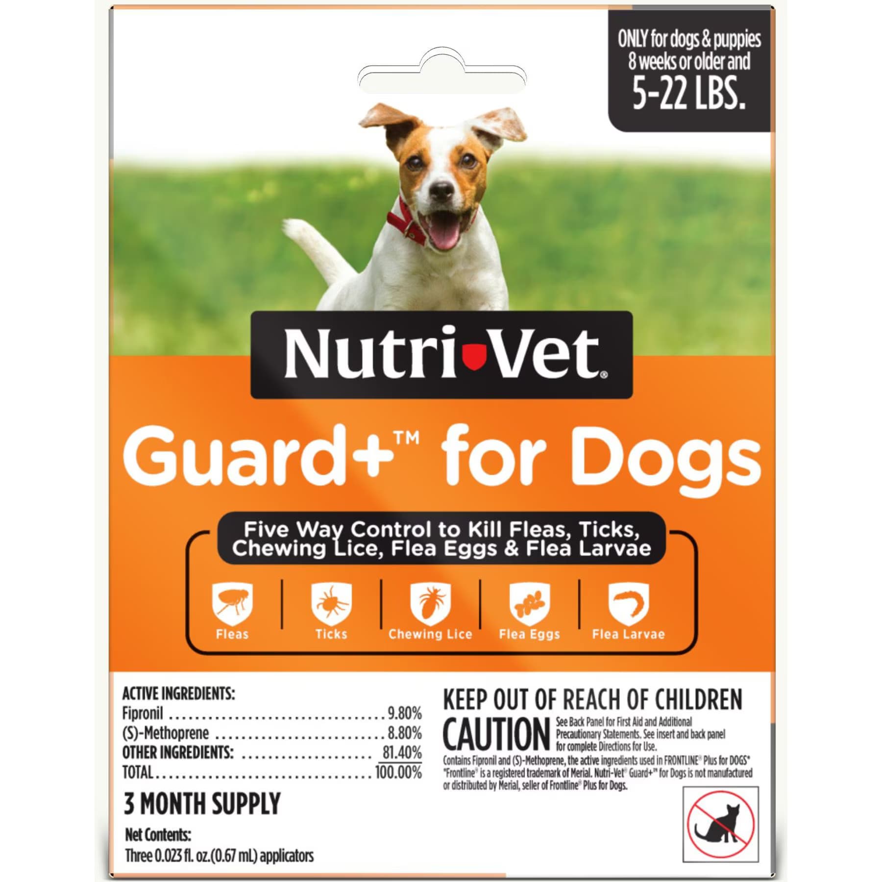 Nutri-Vet Nutri-Vet Guard Plus Flea & Tick Treatment for X-Small Dogs, 5-22 lbs, 3 doses