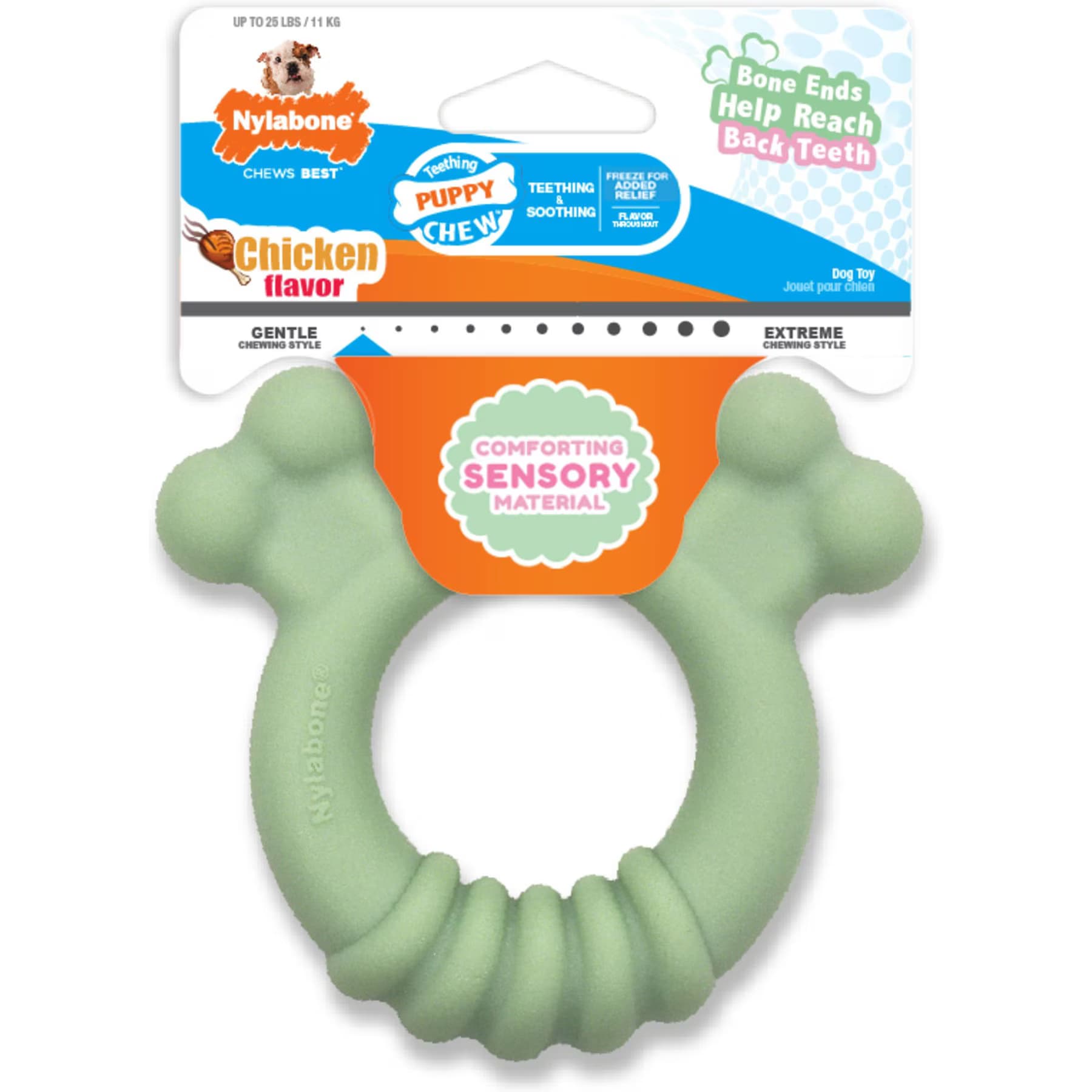 Nylabone Nylabone Teething Ring Puppy Chew Toy, Green
