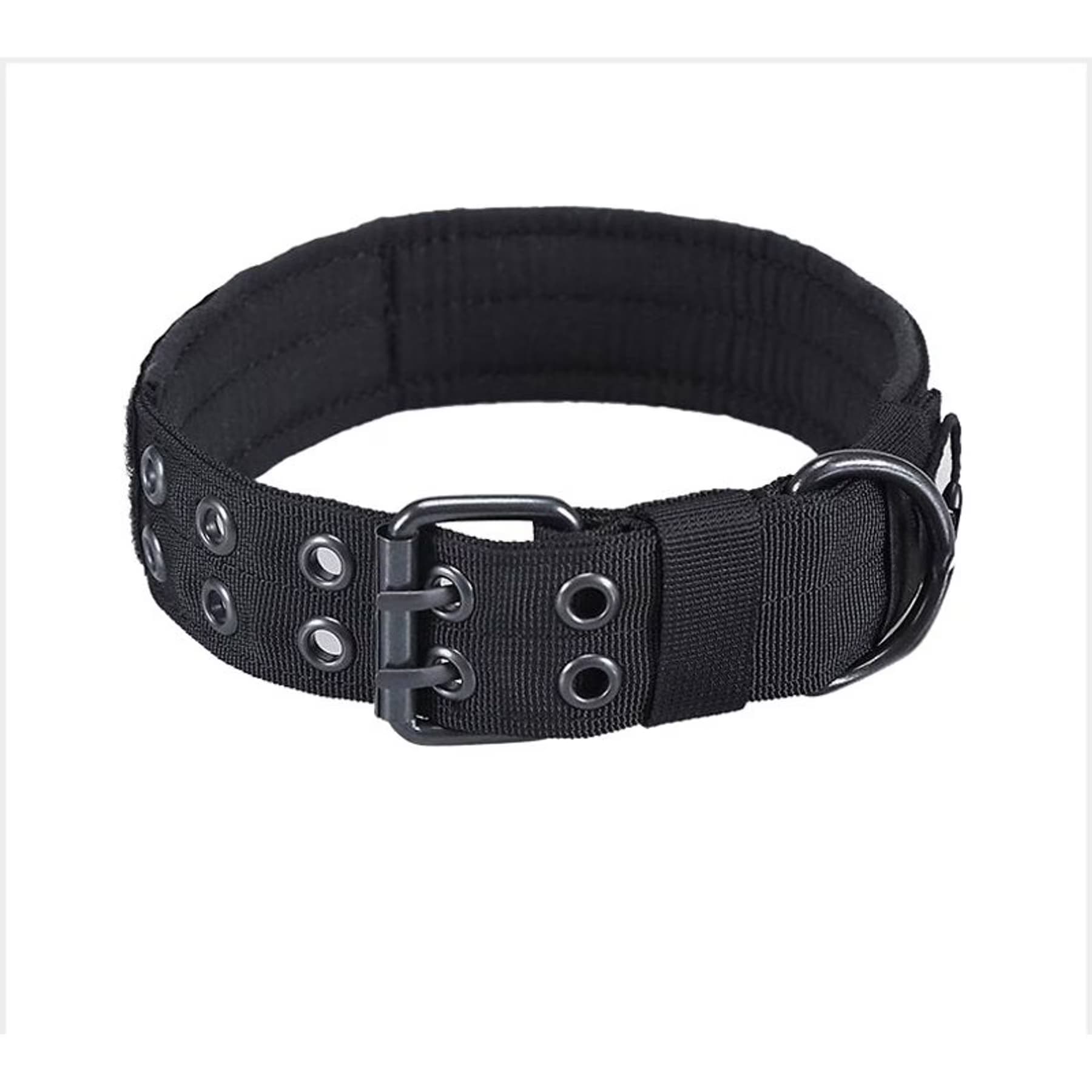 OneTigris Nylon Military Dog Collar, Black, Medium: 14.6 to 17.7-in neck, 1.5-in wide — view 2