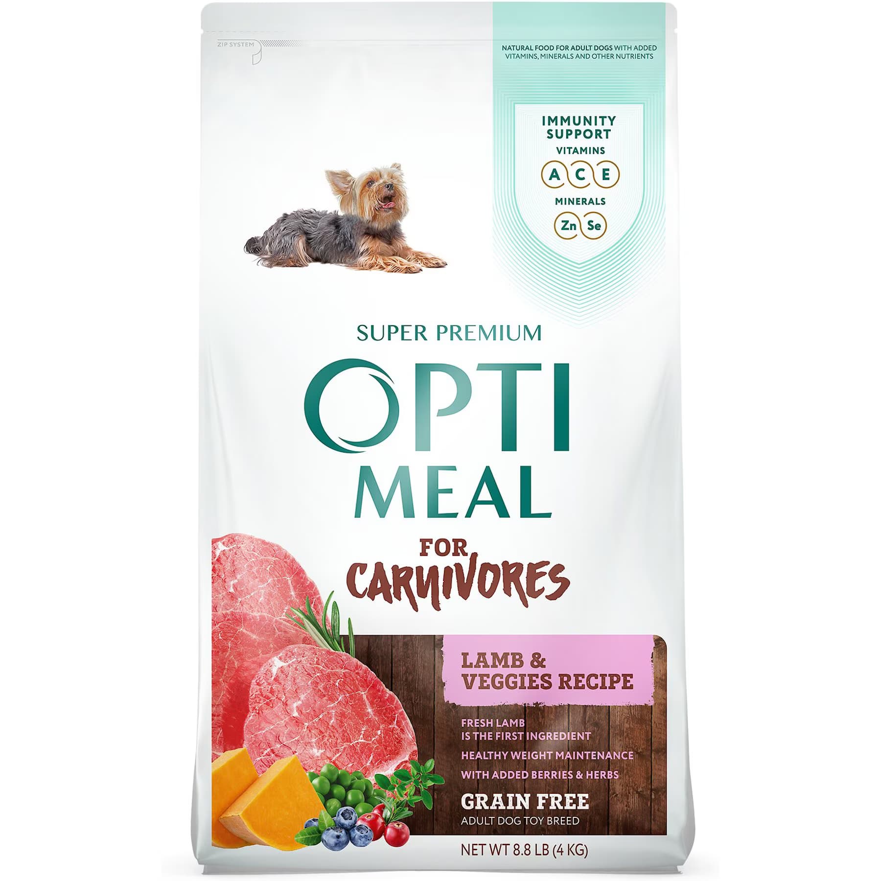 Optimeal Grain-Free Weight Management Lamb & Veggies Recipe Toy Breed Dry Dog Food — view 3