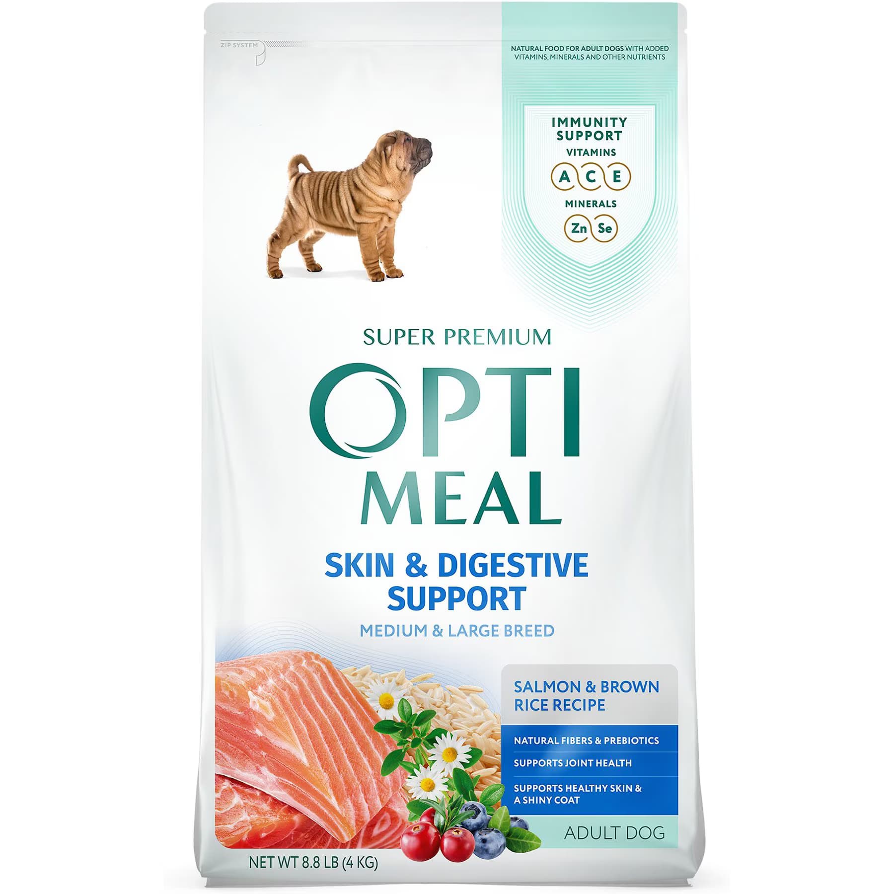 Optimeal Skin & Digestive Support Salmon & Brown Rice Recipe Medium & Large Breed Dry Dog Food — view 3