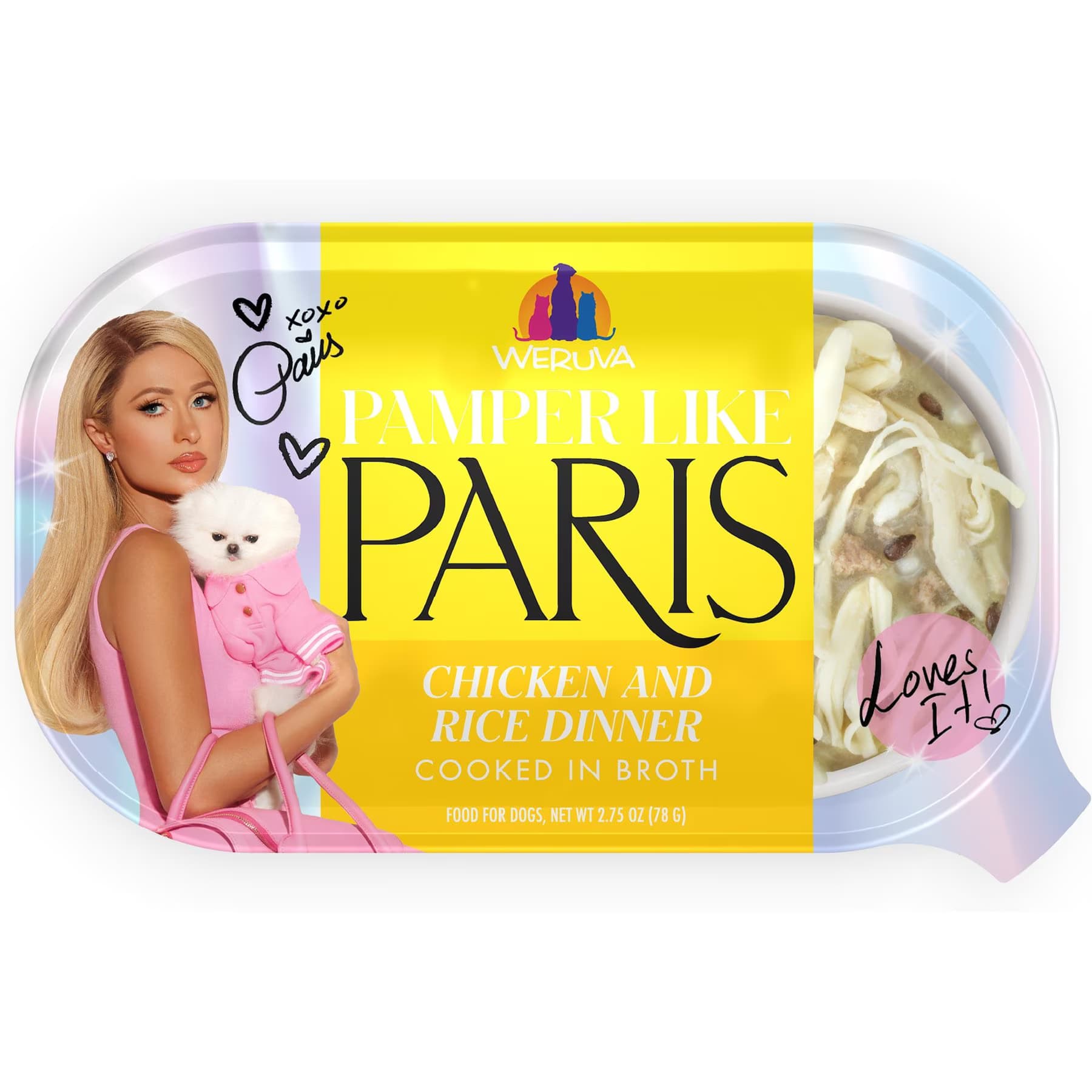 Pamper Like Paris Pamper Like Paris Non-GMO Chicken & Rice Dinner Shredded Wet Dog Food, 2.75-oz cup