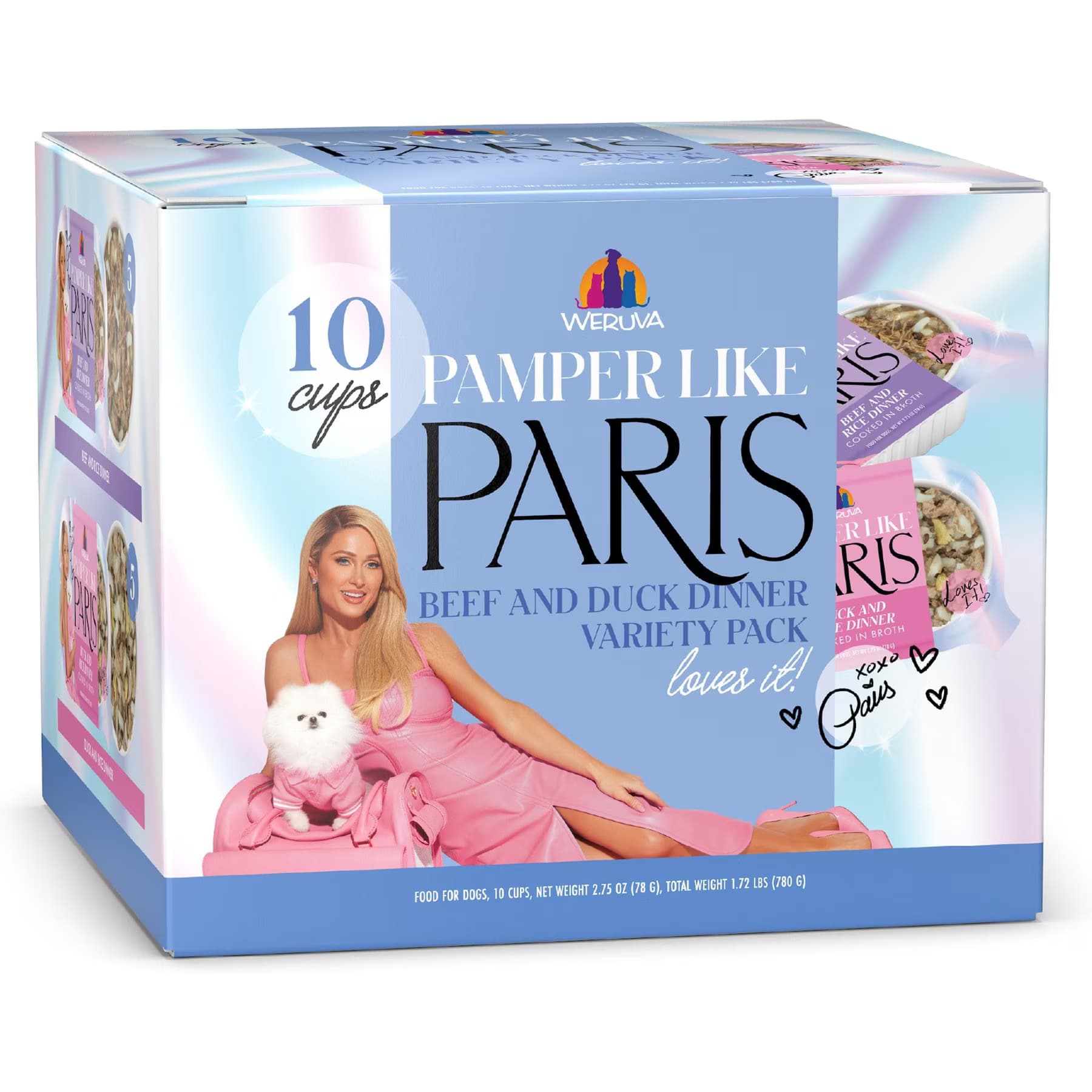 Pamper Like Paris Pamper Like Paris Variety Pack Non-GMO Beef & Duck Dinner Shredded Beef & Duck Variety Pack Wet Dog Food, 2.75-oz cup