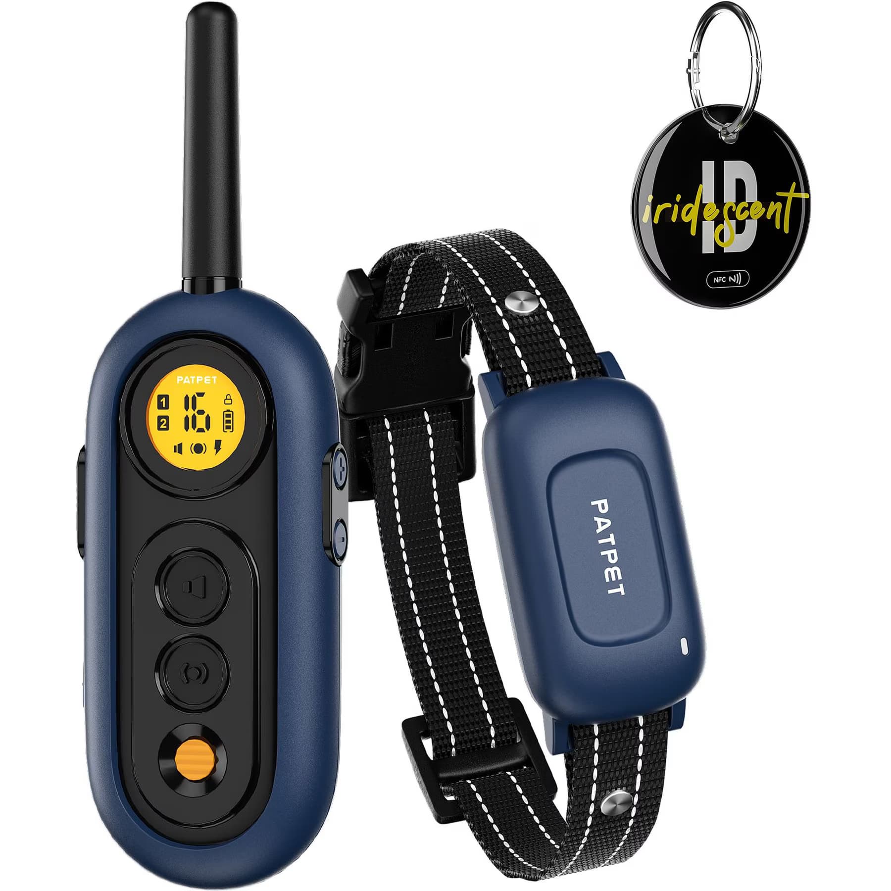 PATPET PATPET 2000-ft Waterproof & Adjustable Dog Training Collar, 9.8-25-in, Blue