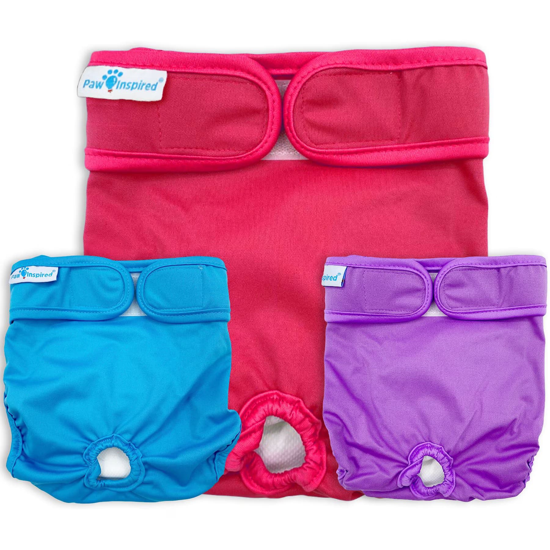 Paw Inspired Washable Female Dog Diaper, Variety Pack, White Lining, X-Large — view 4