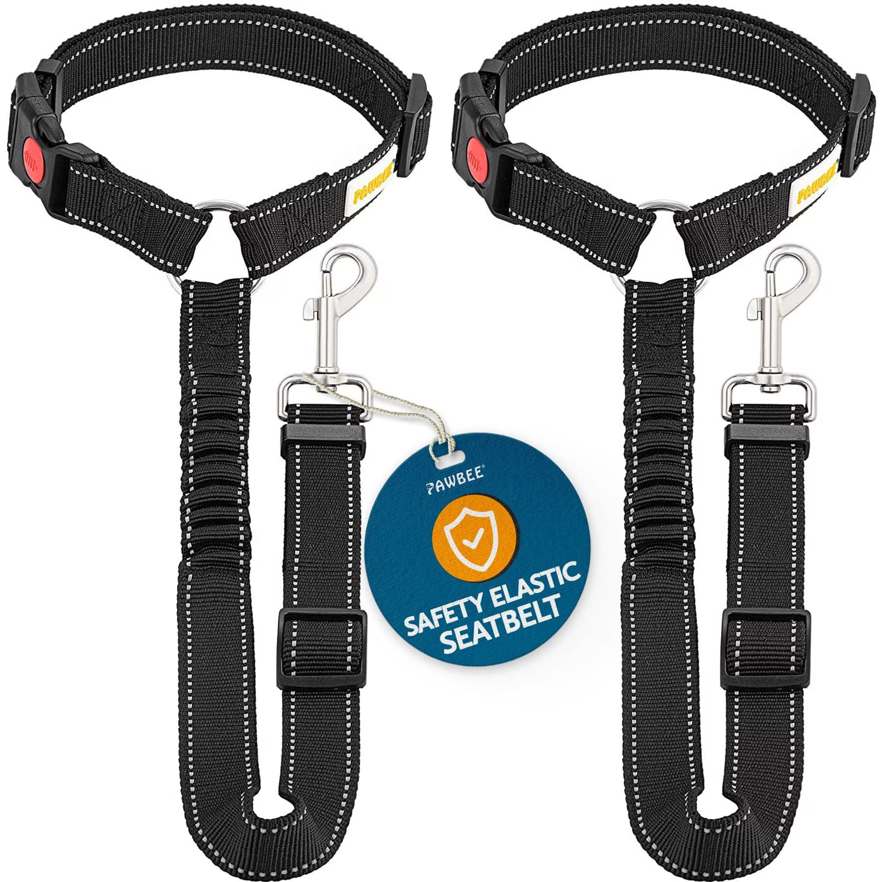 PAWBEE PAWBEE Headrest Dog Seat Belt, Black