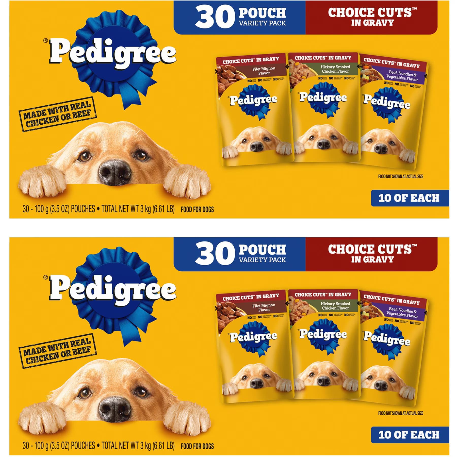 Pedigree Pedigree Choice Cuts in Gravy Filet Mignon, Hickory Chicken & Beef Noodles Variety Pack Adult Filet Mignon, Hickory Chicken, & Beef Noodles Wet Dog Food