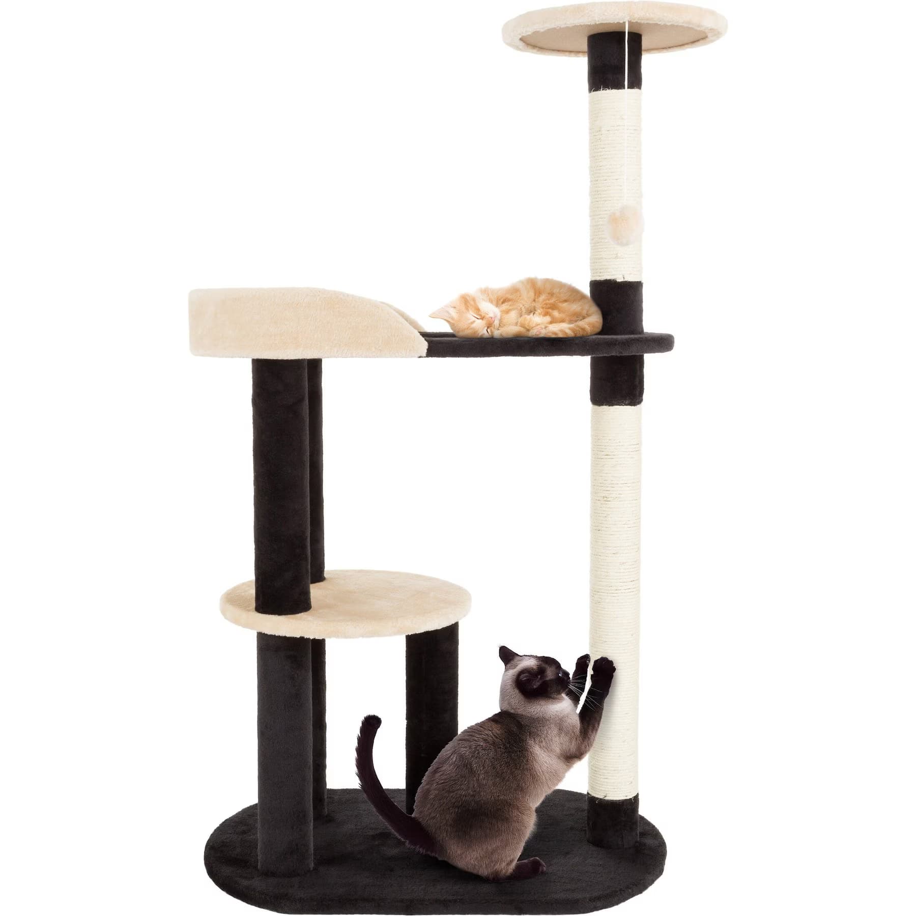 Pet Adobe Pet Adobe 4-Tier Sisal 42-in Cat Tree, Black