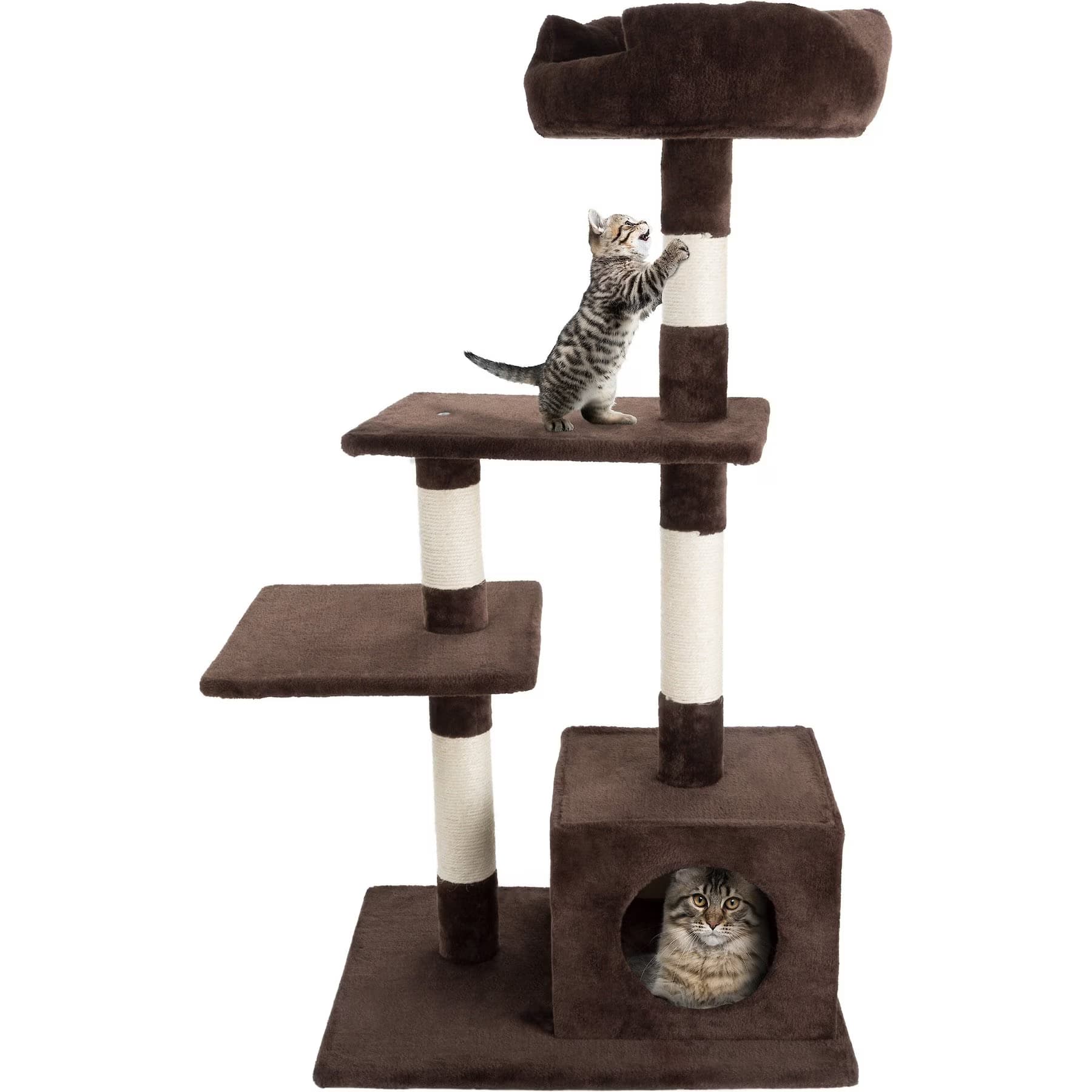 Pet Adobe Pet Adobe 4-Tier Sisal 42-in Cat Tree, Brown