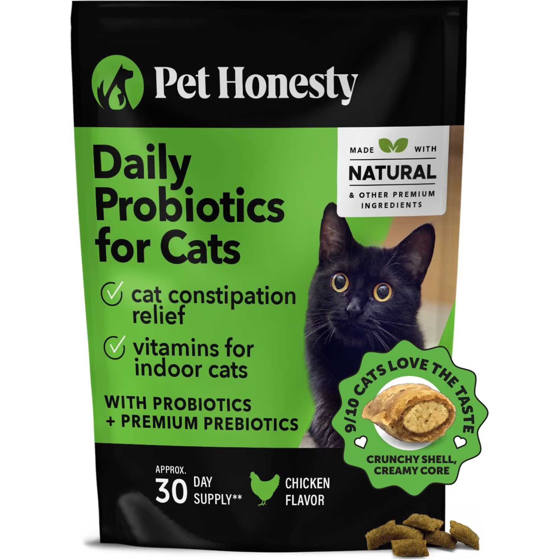 Pet Honesty Pet Honesty Probiotics Gut + Immune Health Chicken Flavored Digestive Chews for Cats, 7.4-oz bundle