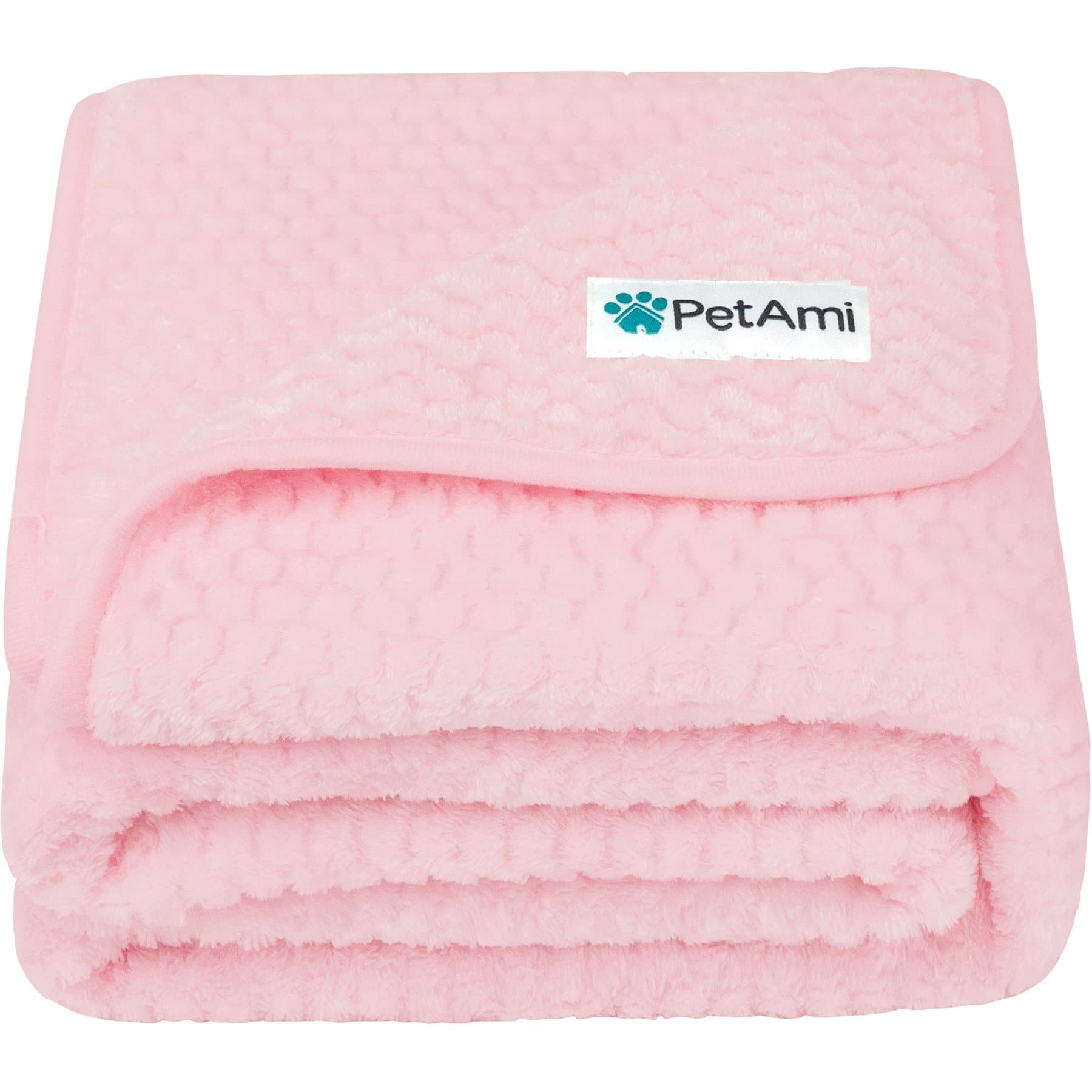 PetAmi Sherpa Fleece Waterproof Waffle Cat & Dog Blanket, Pink, X-Large — view 2