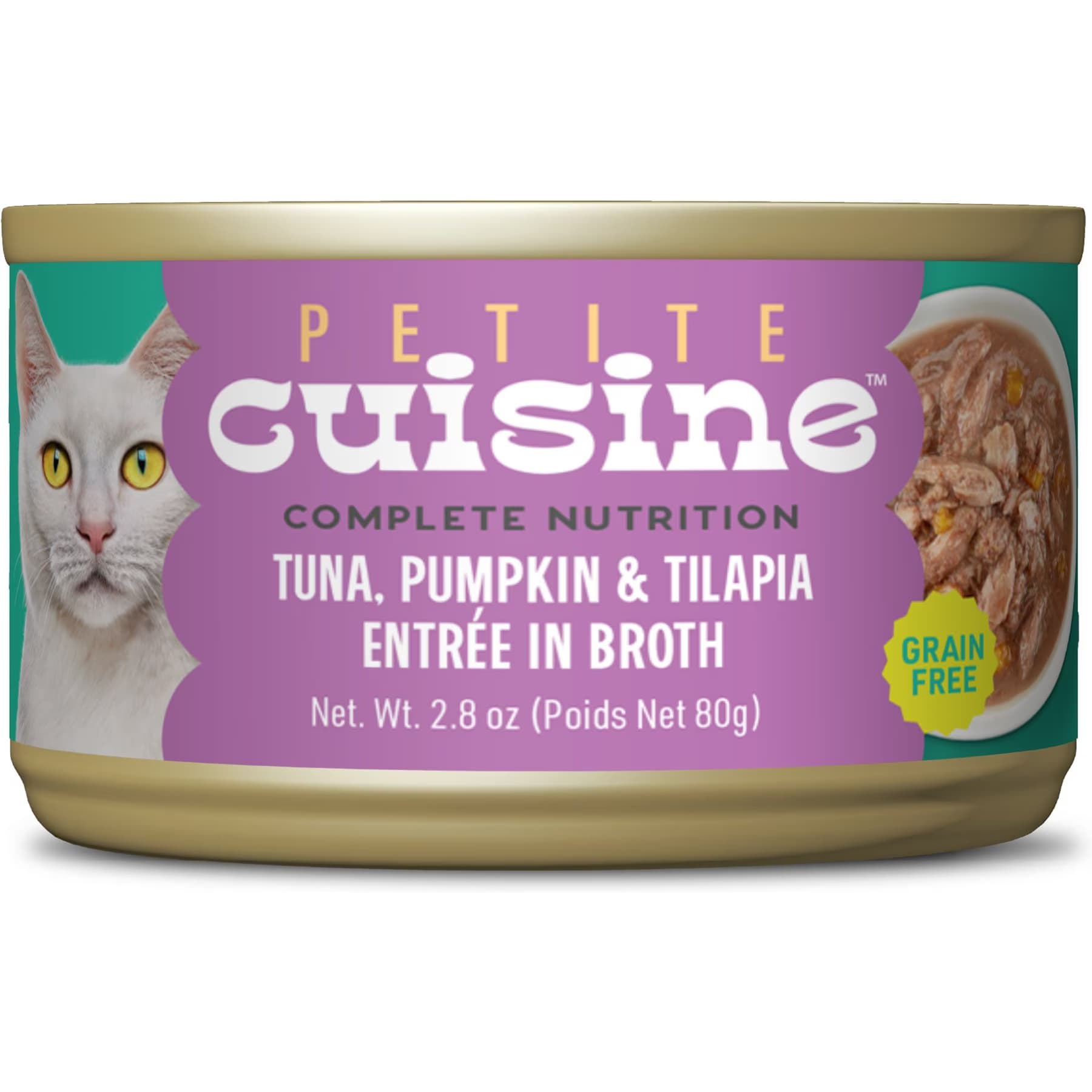 Petite Cuisine Petite Cuisine Tuna, Pumpkin & Tilapia Entrée in Broth Grain-Free L’il Violet’s Tuna Wet Cat Food