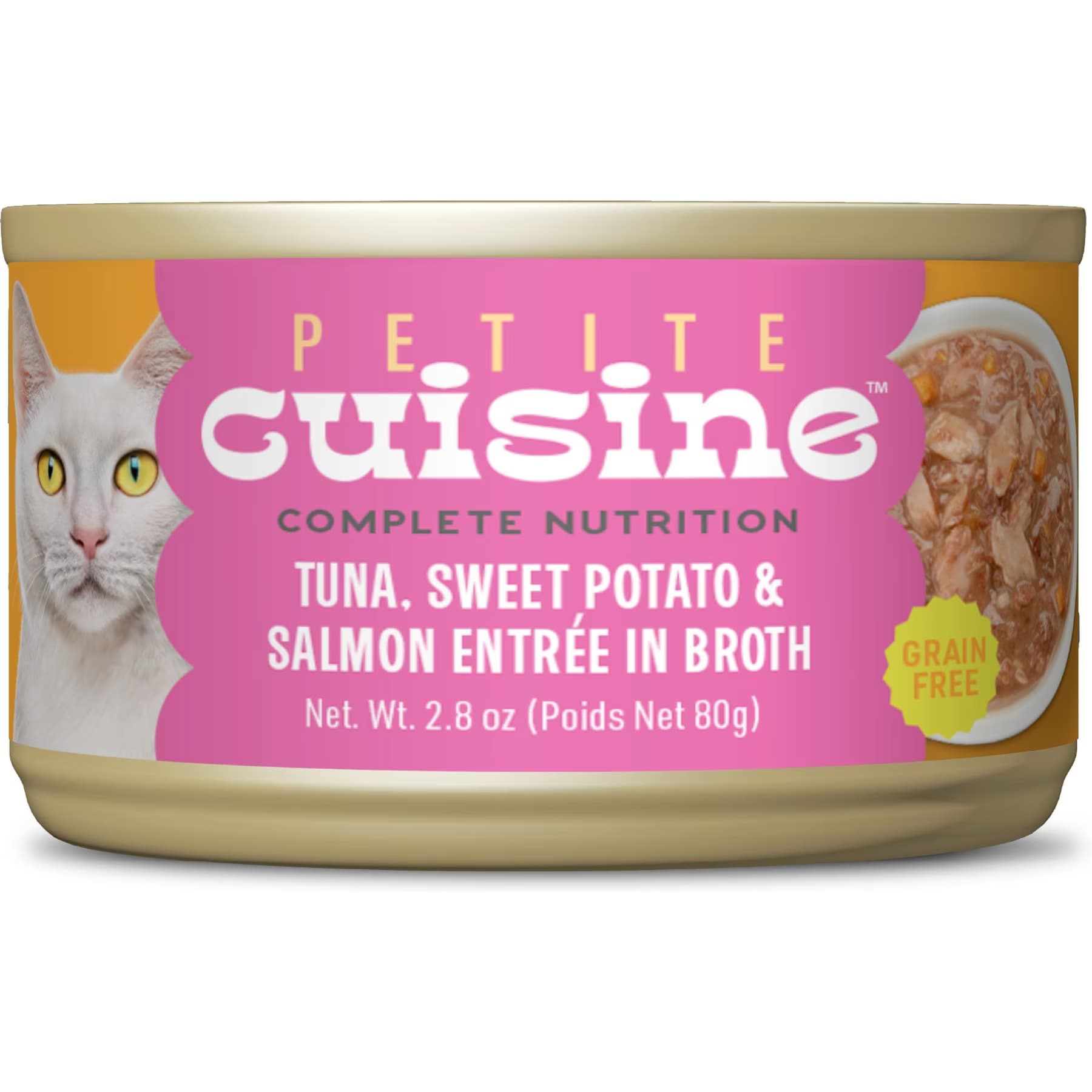 Petite Cuisine Petite Cuisine Tuna, Sweet Potato & Salmon Entrée in Broth Grain-Free Aunt Molly’s Tuna Wet Cat Food