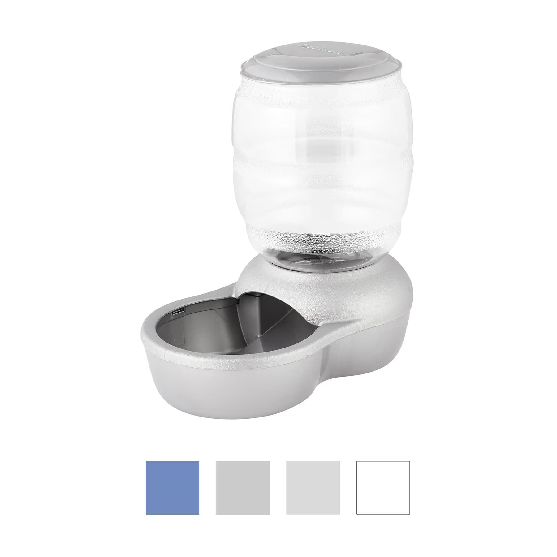 Petmate Petmate Pearl Replendish Gravity Refill Dog & Cat Feeder with Microban, Silver, 40-cup