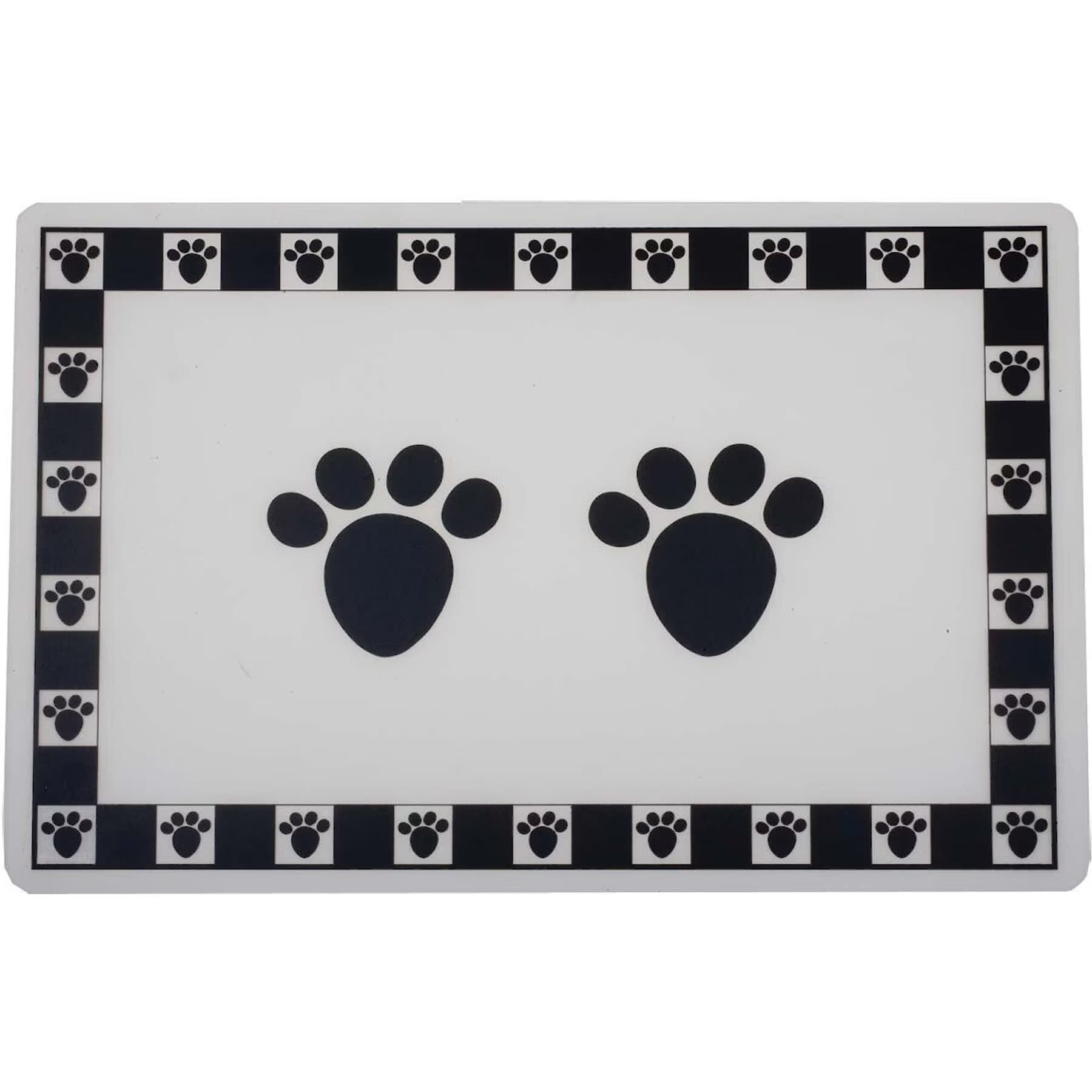 PetRageous Designs PetRageous Designs Pet Paws Placemat, Black, Pet Paws XL Black Placemat