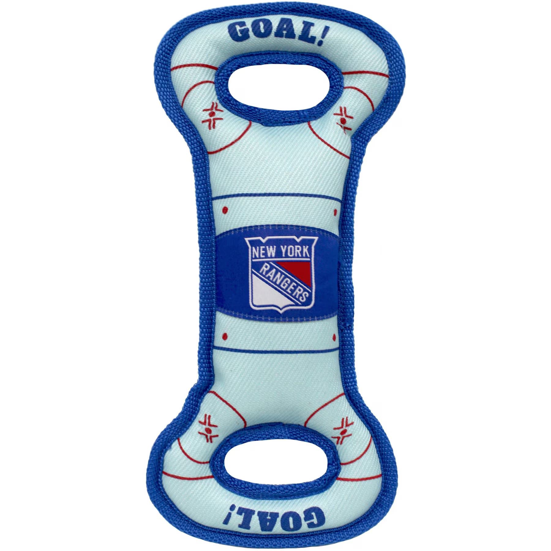 Pets First Pets First Hockey Tug Tough Squeaky Dog Chew Toy, New York Rangers