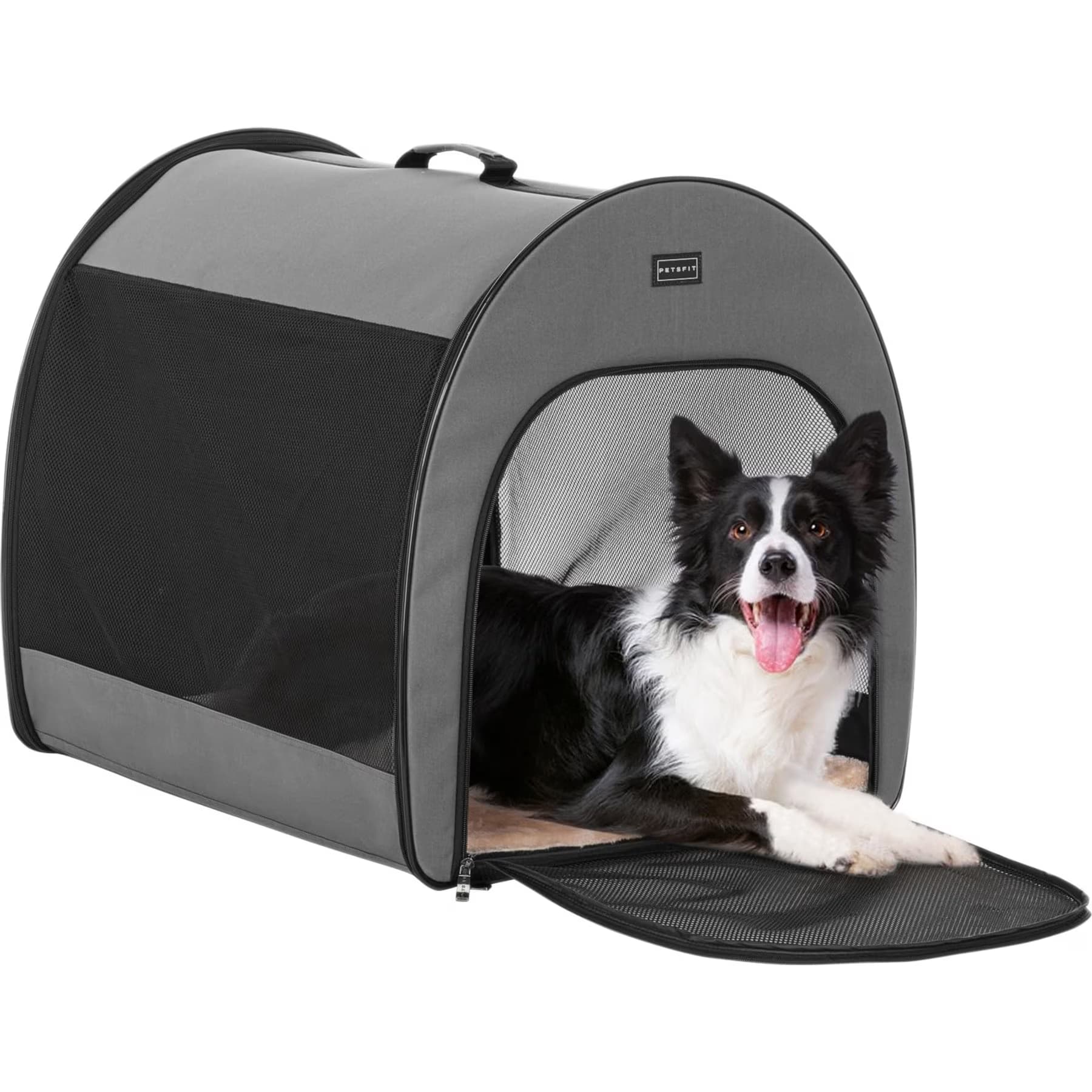Petsfit Petsfit Portable Soft-Sided Dog & Cat Crate, Grey, 30.3 inch