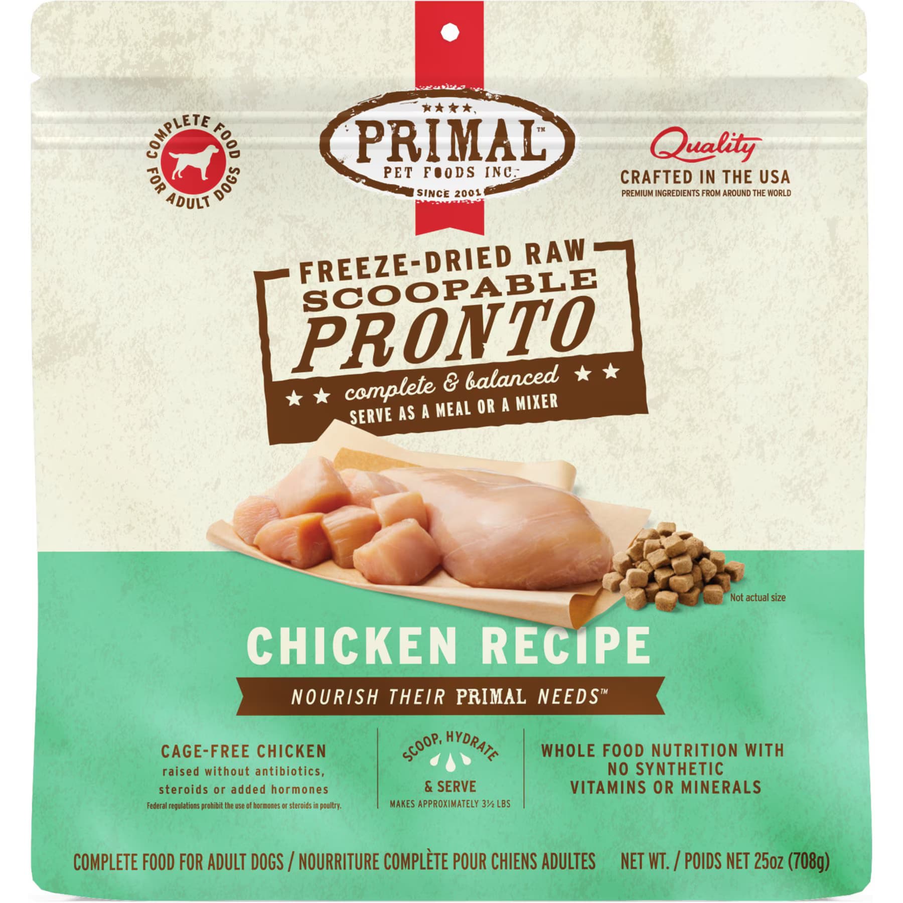 Primal Primal Raw Pronto Chicken Recipe Dog Freeze-Dried Food, 50-oz bundle