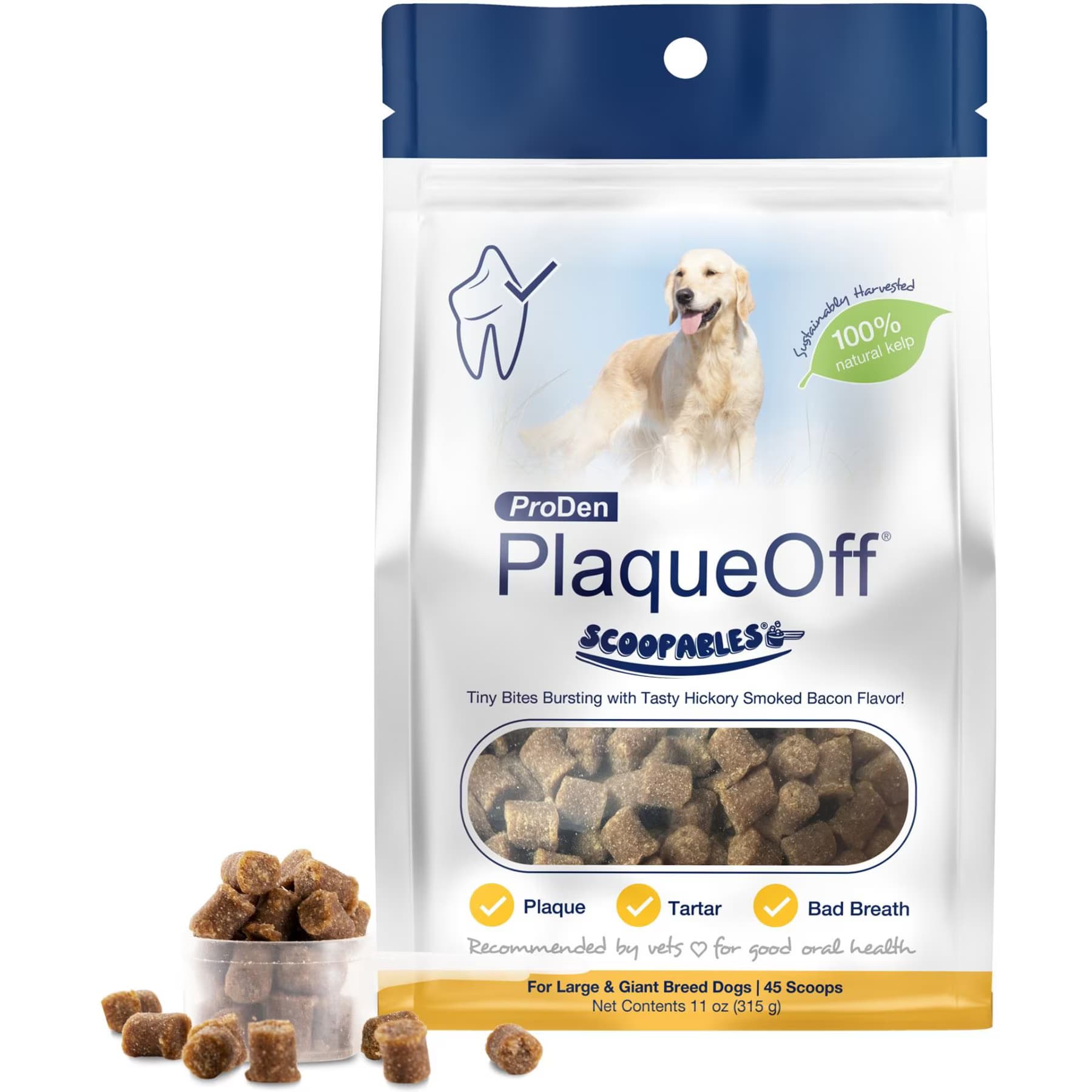 ProDen ProDen PlaqueOff Scoopables 45 Scoops Adult Meat & Hickory Dry Dog Food Topper, Small:
