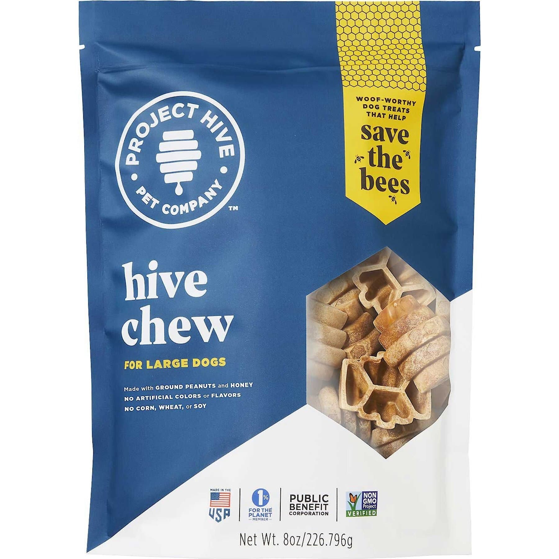Project Hive Pet Company Hive Chews Large Vegetarian Peanut Flavor Dental Dog Treats — view 2