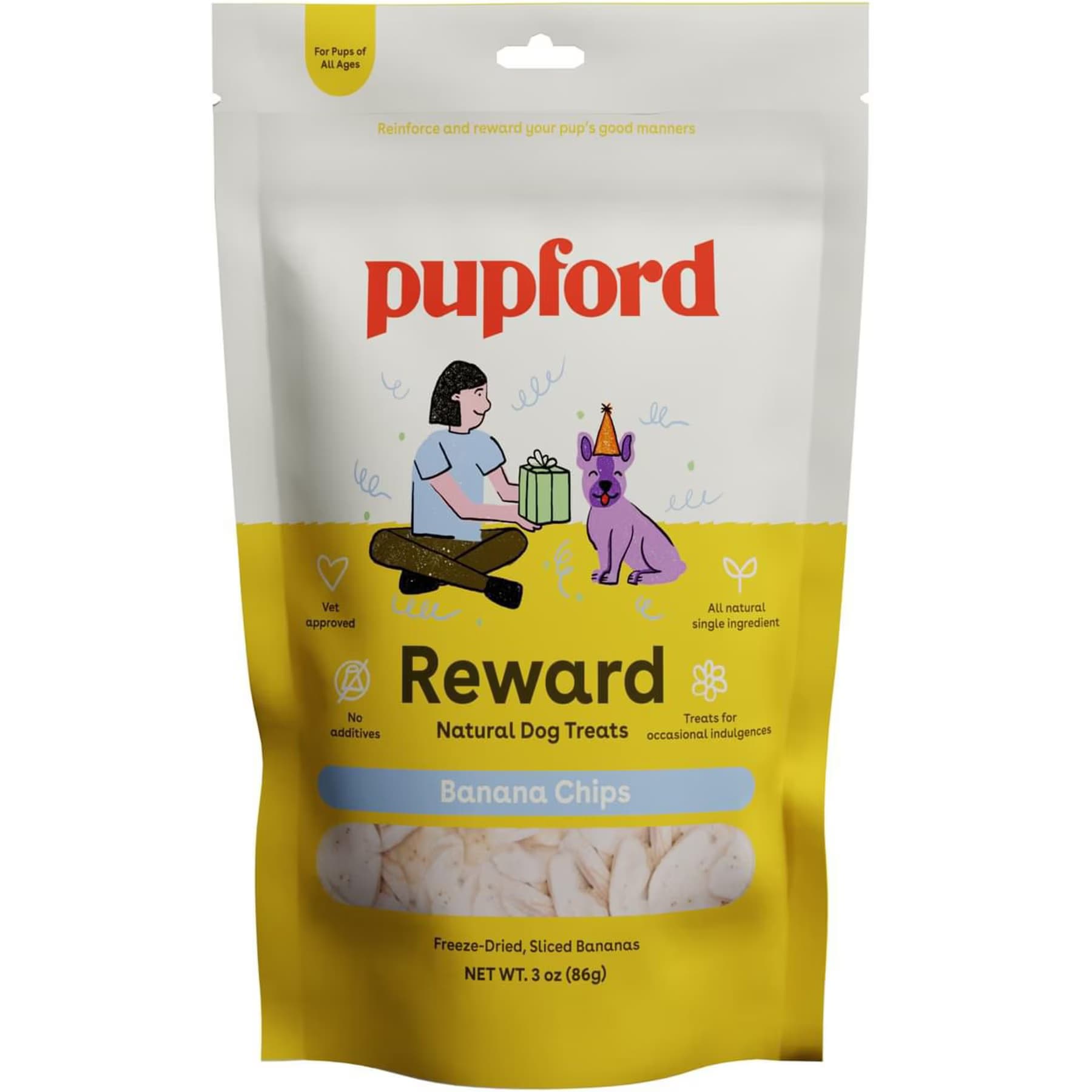 Pupford Pupford Reward Banana Chips Natural Freeze-Dried Dog Treats