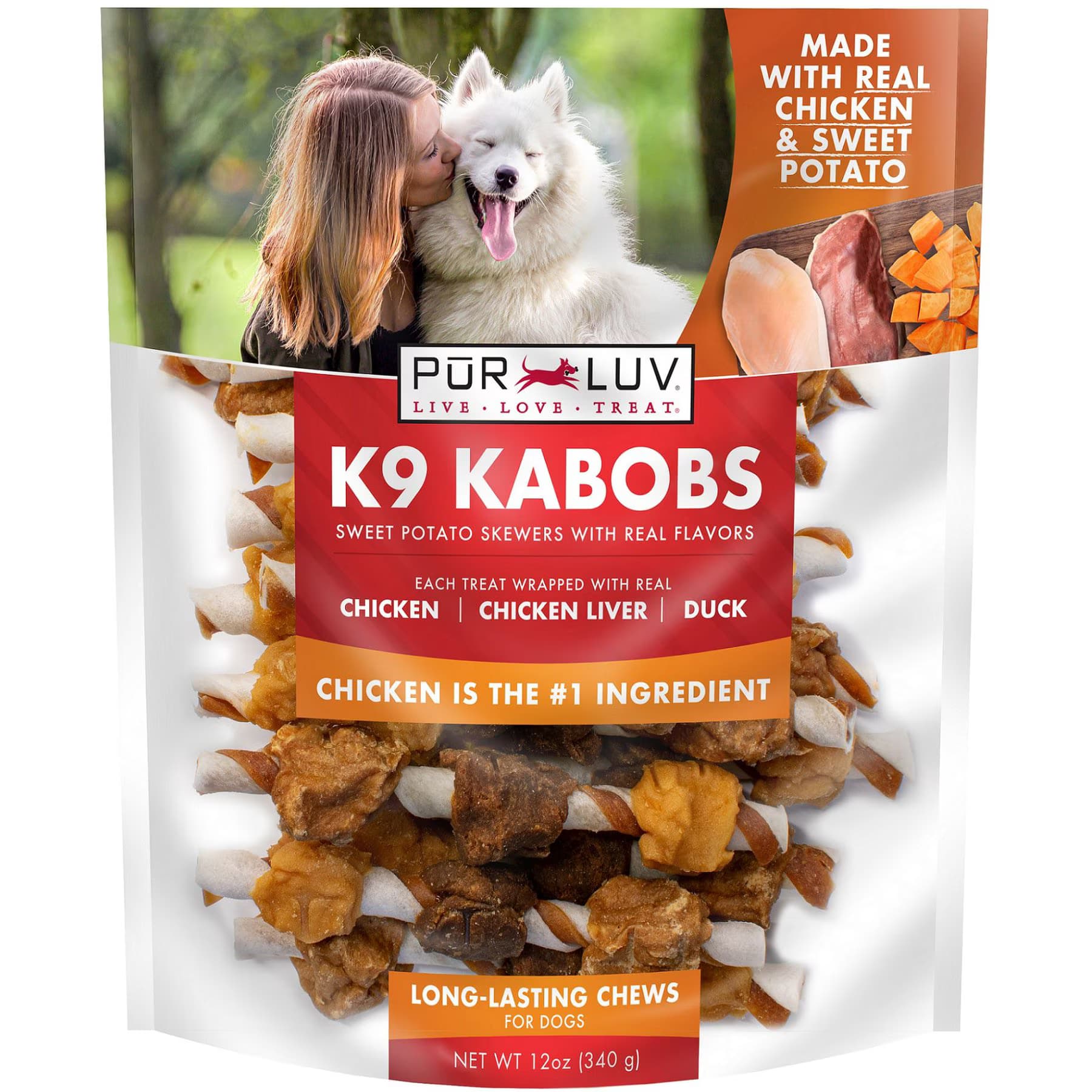 Pur Luv Pur Luv K9 Kabob Real Chicken & Sweet Potato Dog Treats