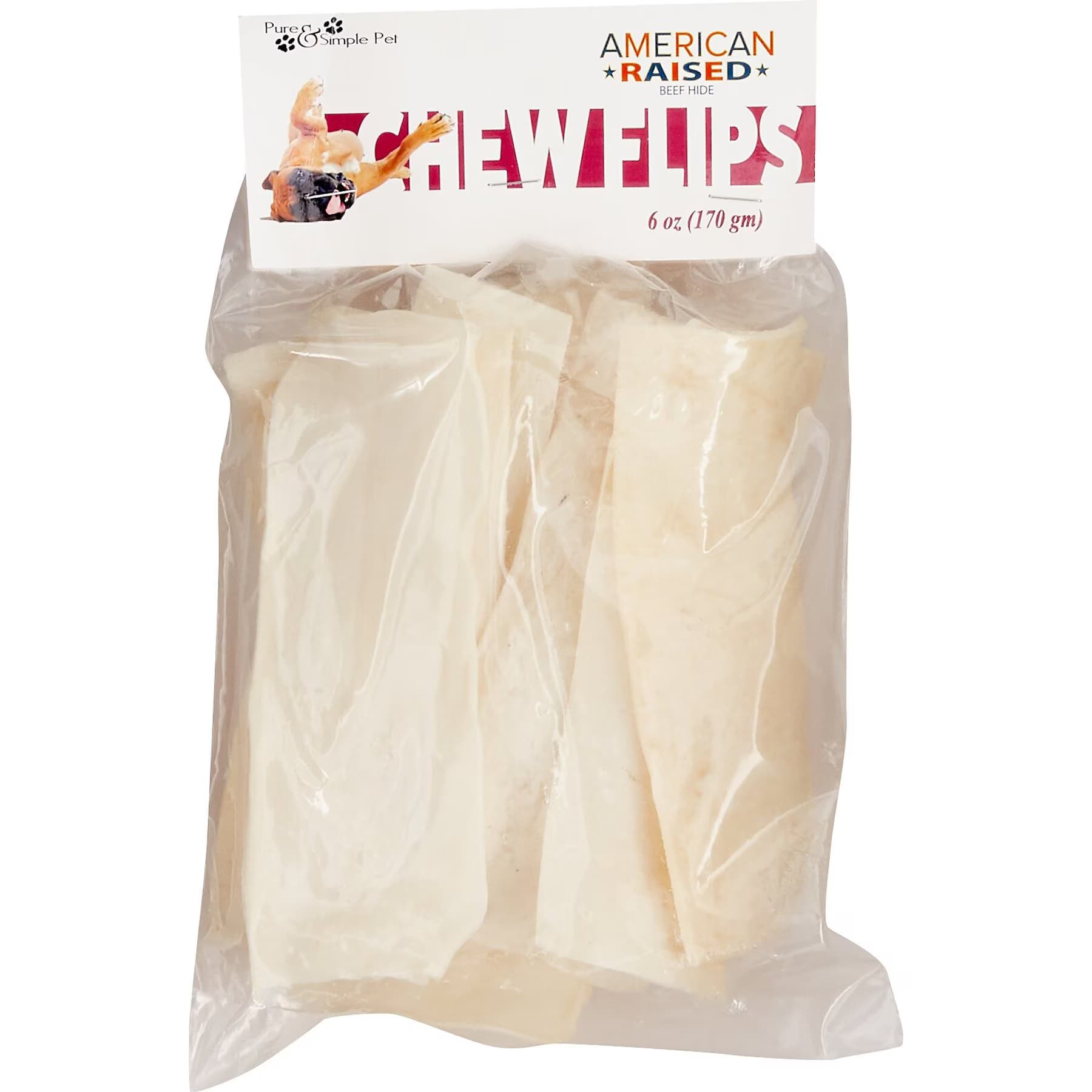 Pure & Simple Pet Pure & Simple Pet Rawhide Chew Flips Dog Treat, 6-oz — Unflavored