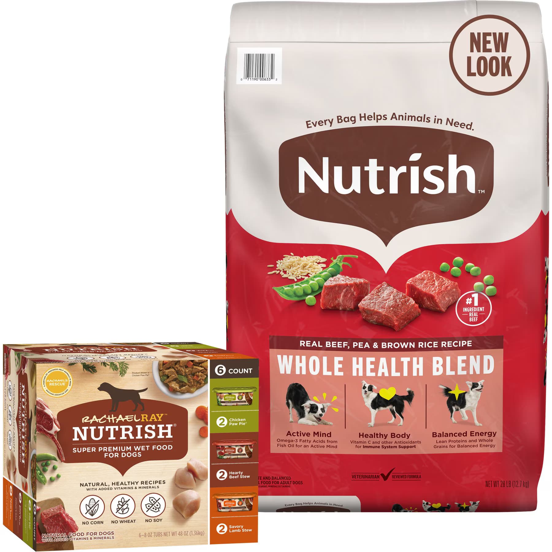 Rachael Ray Nutrish Rachael Ray Nutrish Real Beef, Pea, & Brown Rice Recipe Dry Food + Variety Pack Wet Dog Food